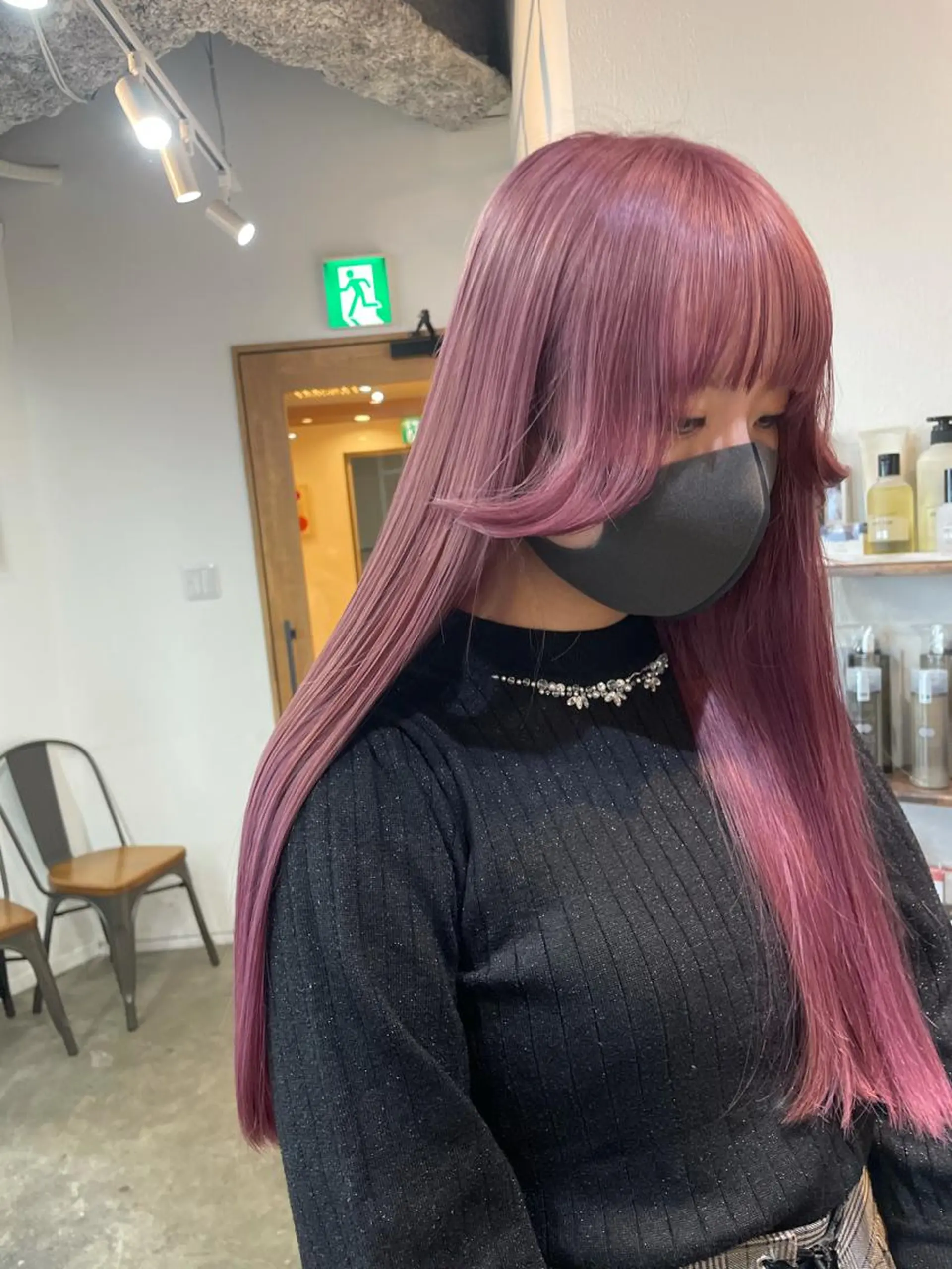 ロング カラー ピンクカラー カラーモデル募集 吉原佳穂💗のヘアスタイル