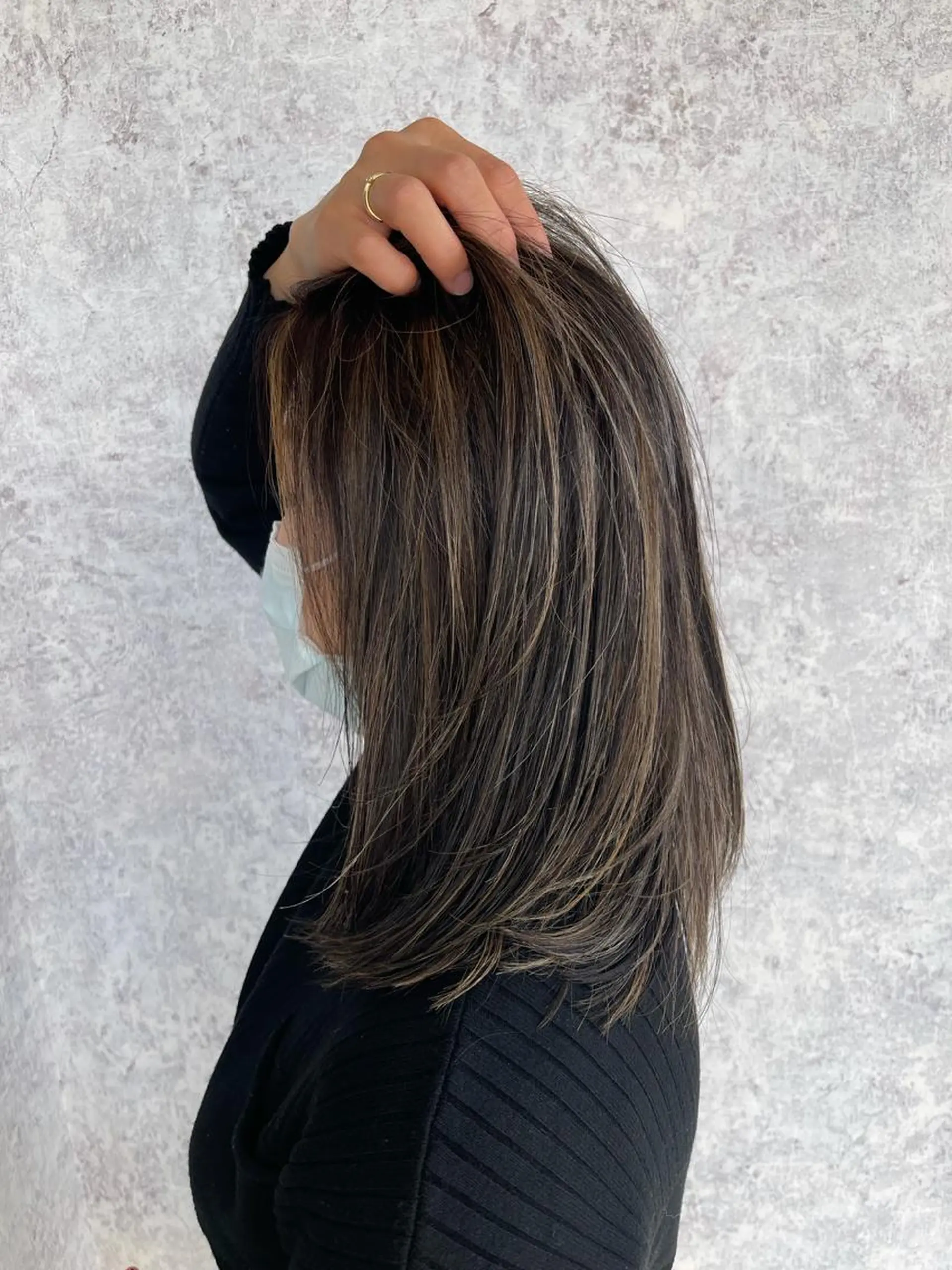 ミディアム ハイライト 池田 雅宏のヘアスタイル