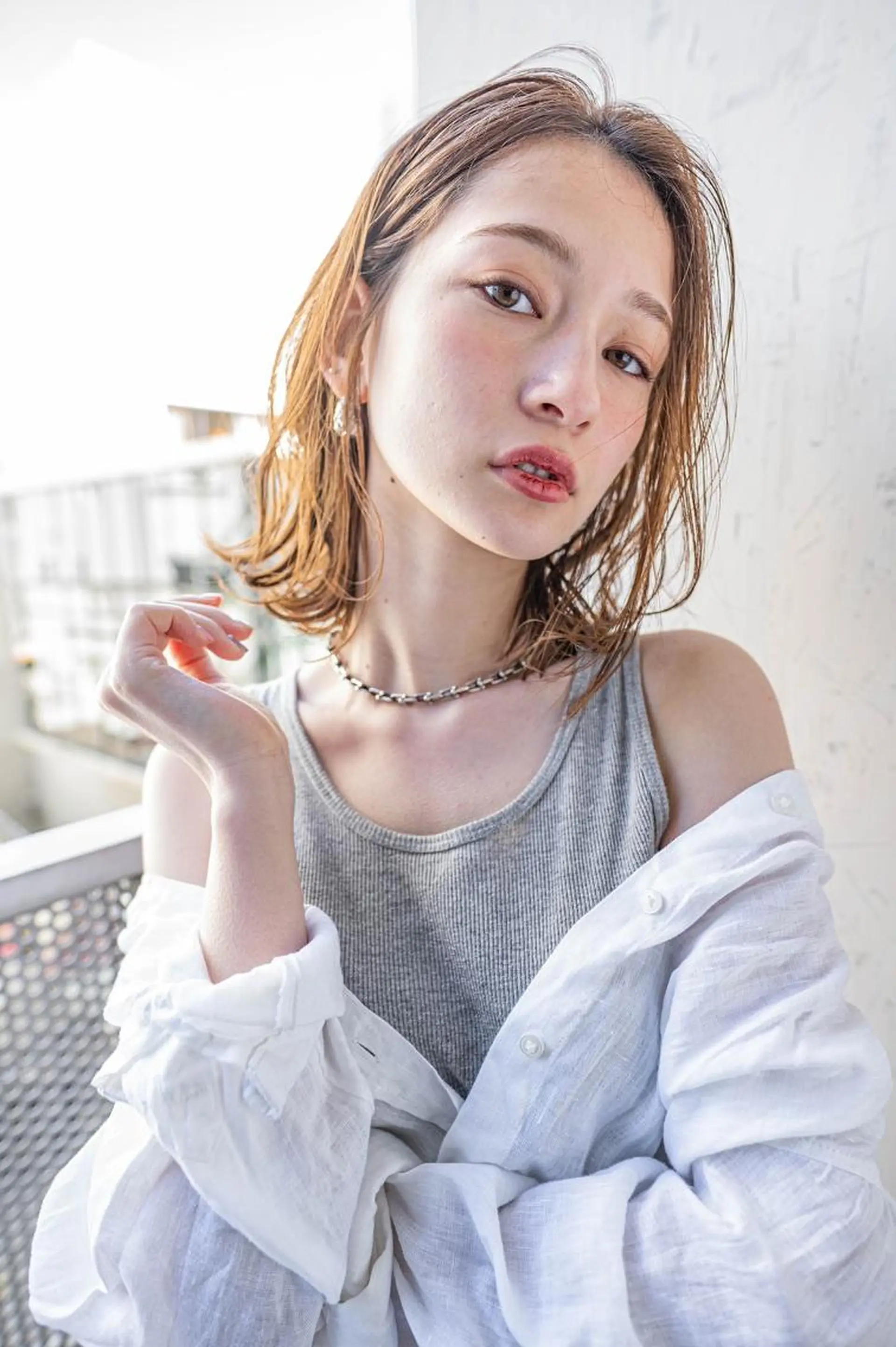 ミディアム カラー ヘアアレンジ ミディアムパーマ アクアカラー ダブルカラー グラデーションカラー ハイライトカラー 🎊LUZ🎊_公 式_🩵髪質改善🩵のヘアスタイル