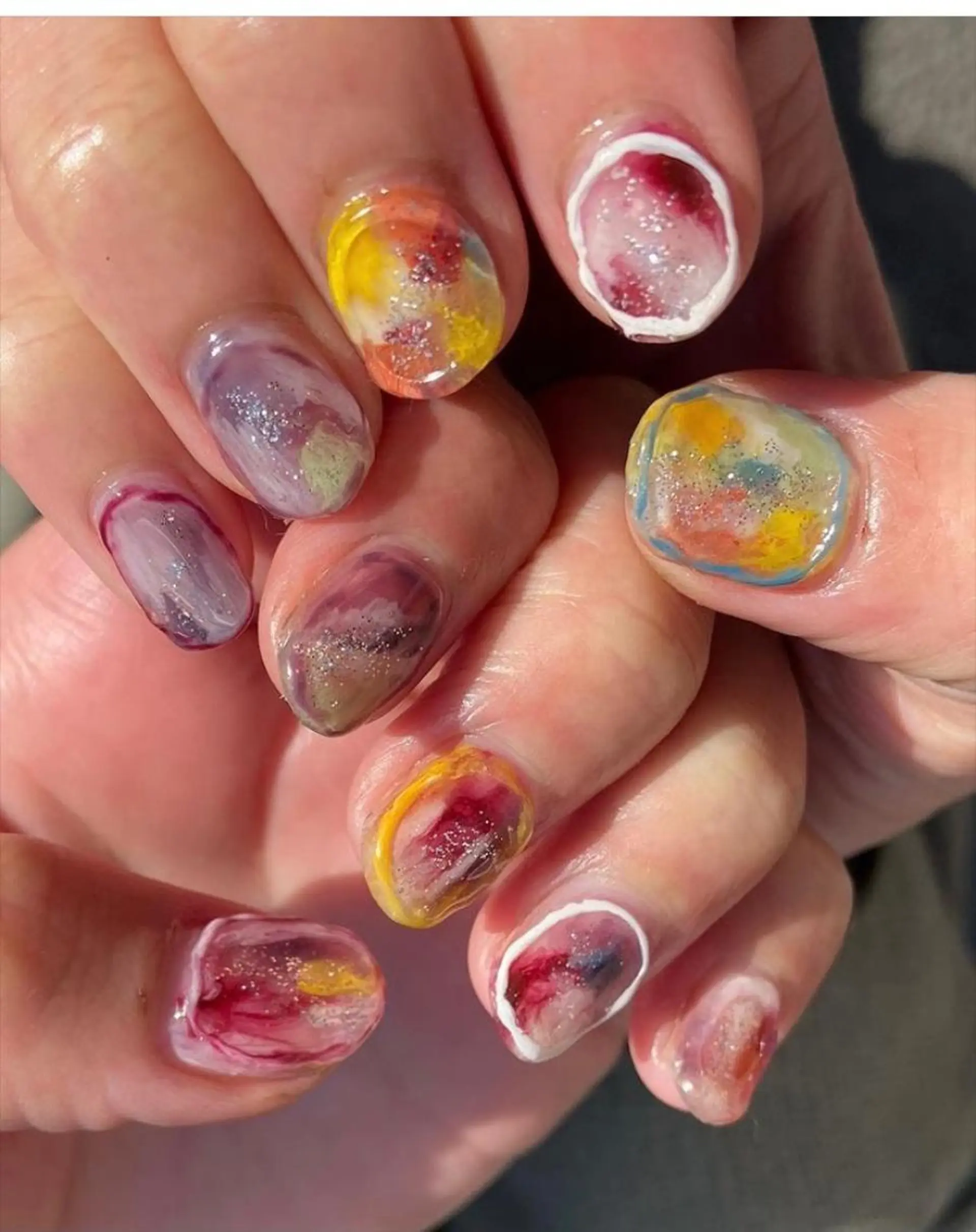 ネイル アートネイル ニュアンスネイル ショートネイル 春ネイル . unffのネイルデザイン