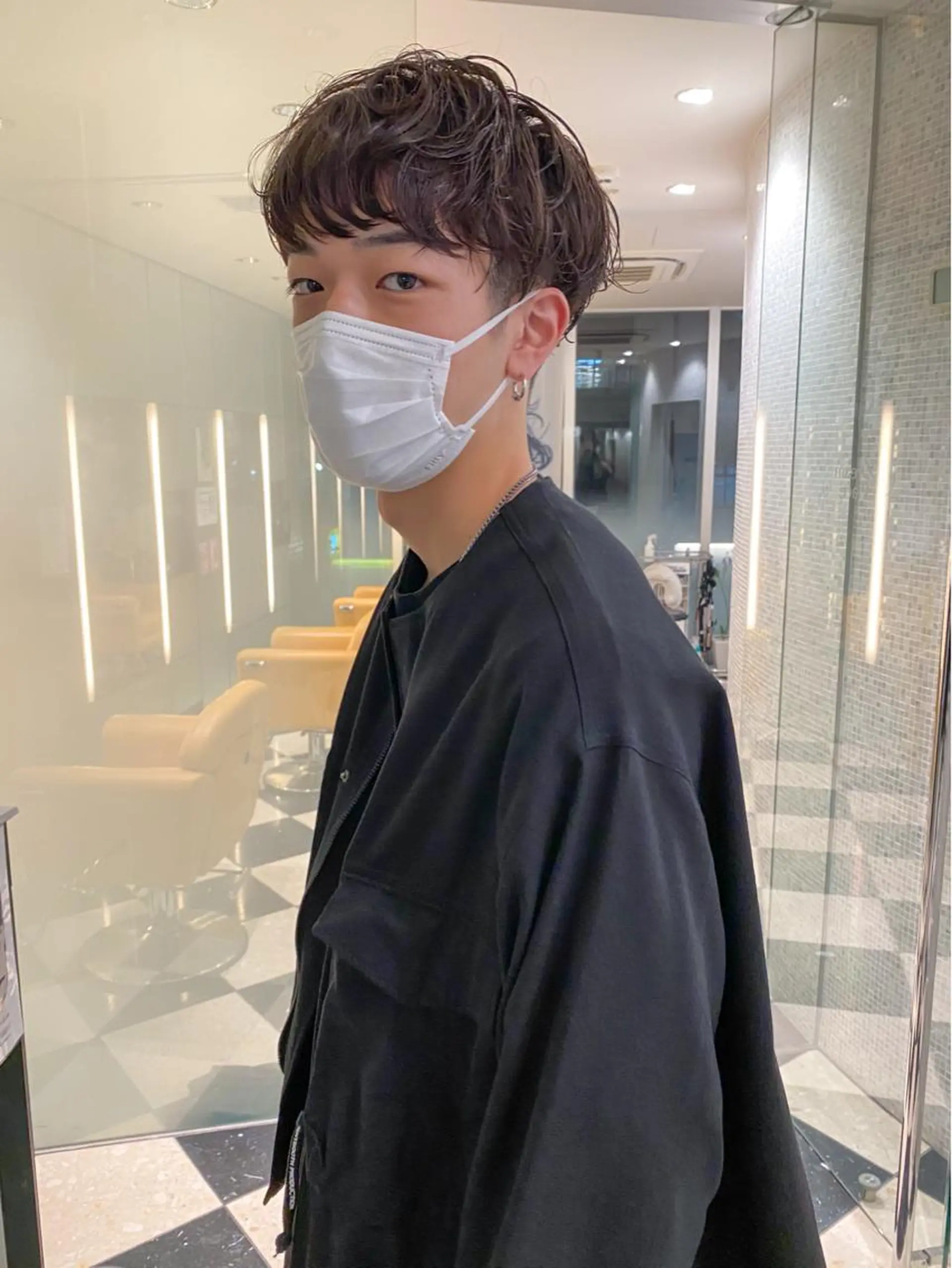 ショート パーマ メンズ マッシュ メンズパーマ カット パーマ メンズ/スパイキー ショート/ミツイのヘアスタイル