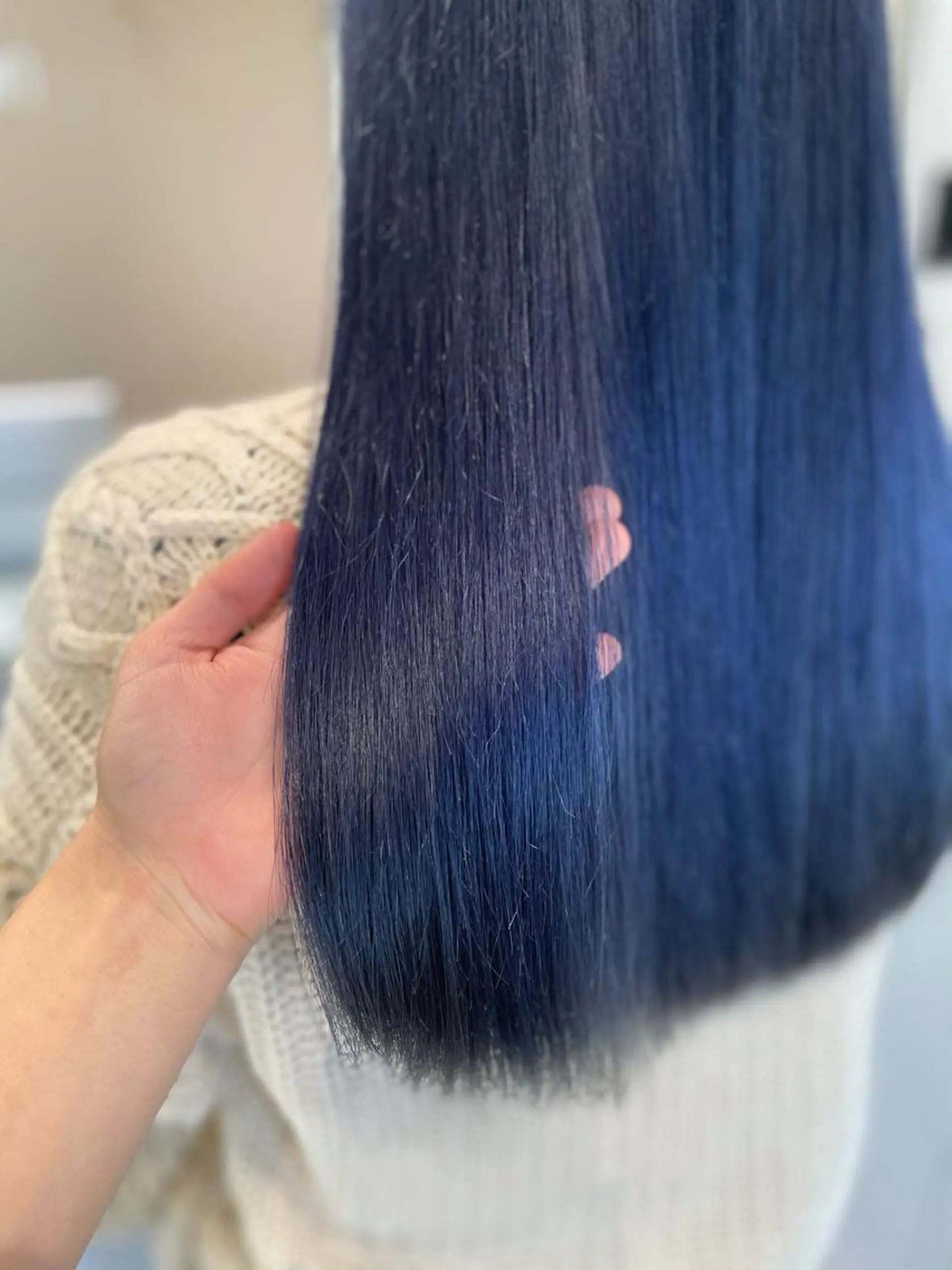 ロング カラー ブリーチ ネイビーカラー ボブ/インナーカラー /眉毛/Miyuのヘアスタイル