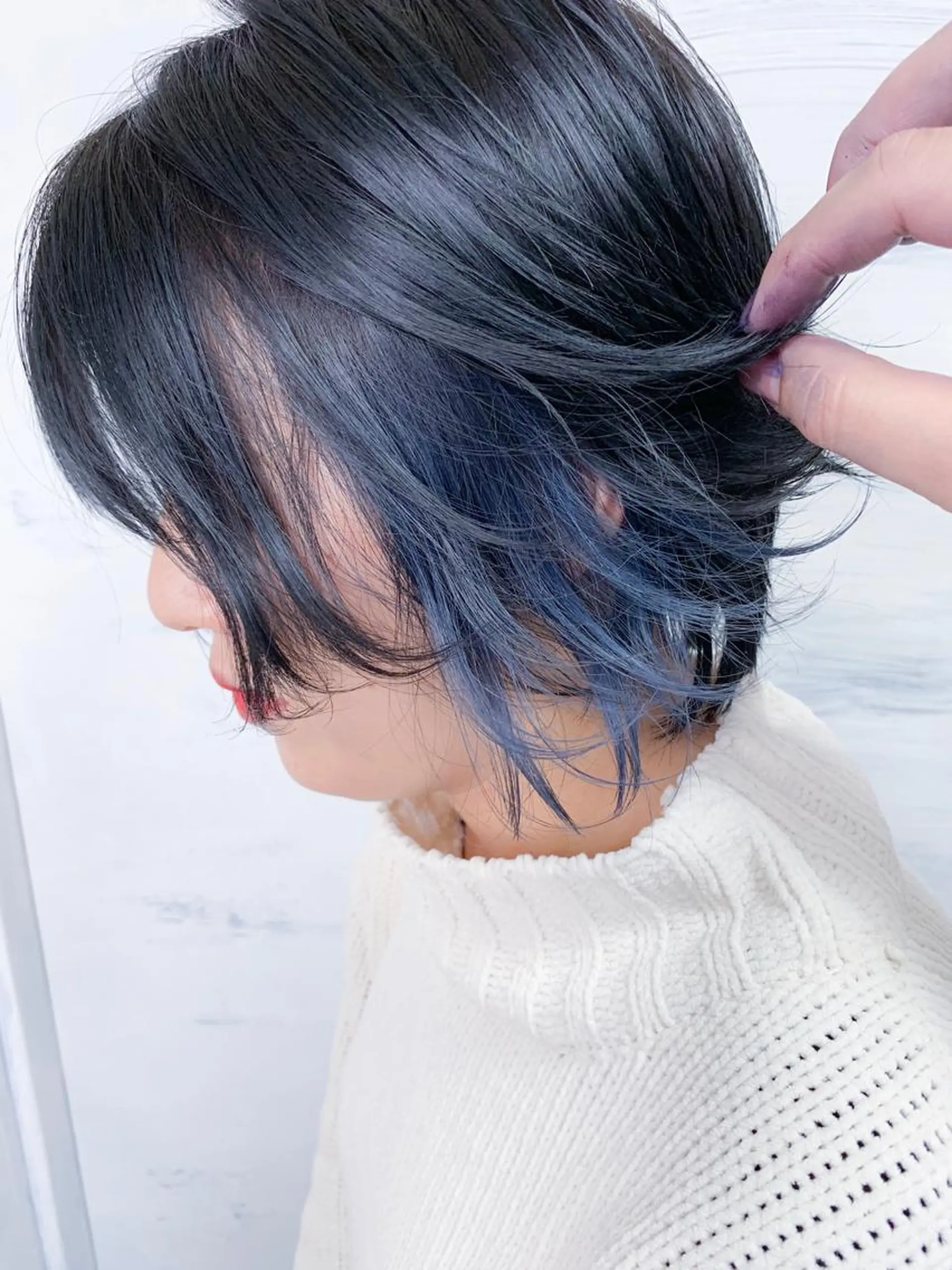 ショート カラー ブルーカラー インナーカラー シルバー カット ヘアカラー BOX mico.のヘアスタイル