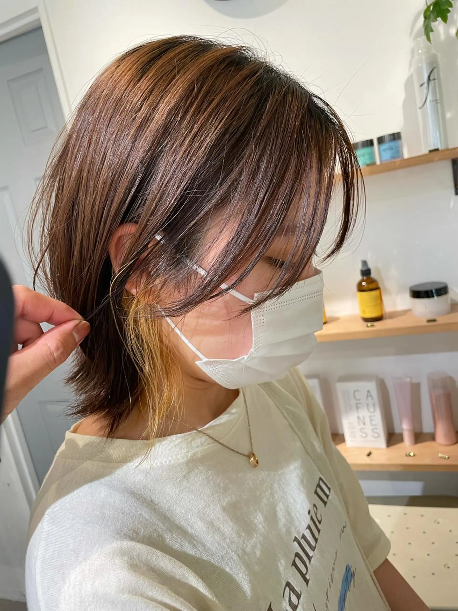 ミディアム ボブ 外ハネヘア ウルフカット ウルフボブ 表参道【髪質改善】 宮嶋勇太のヘアスタイル