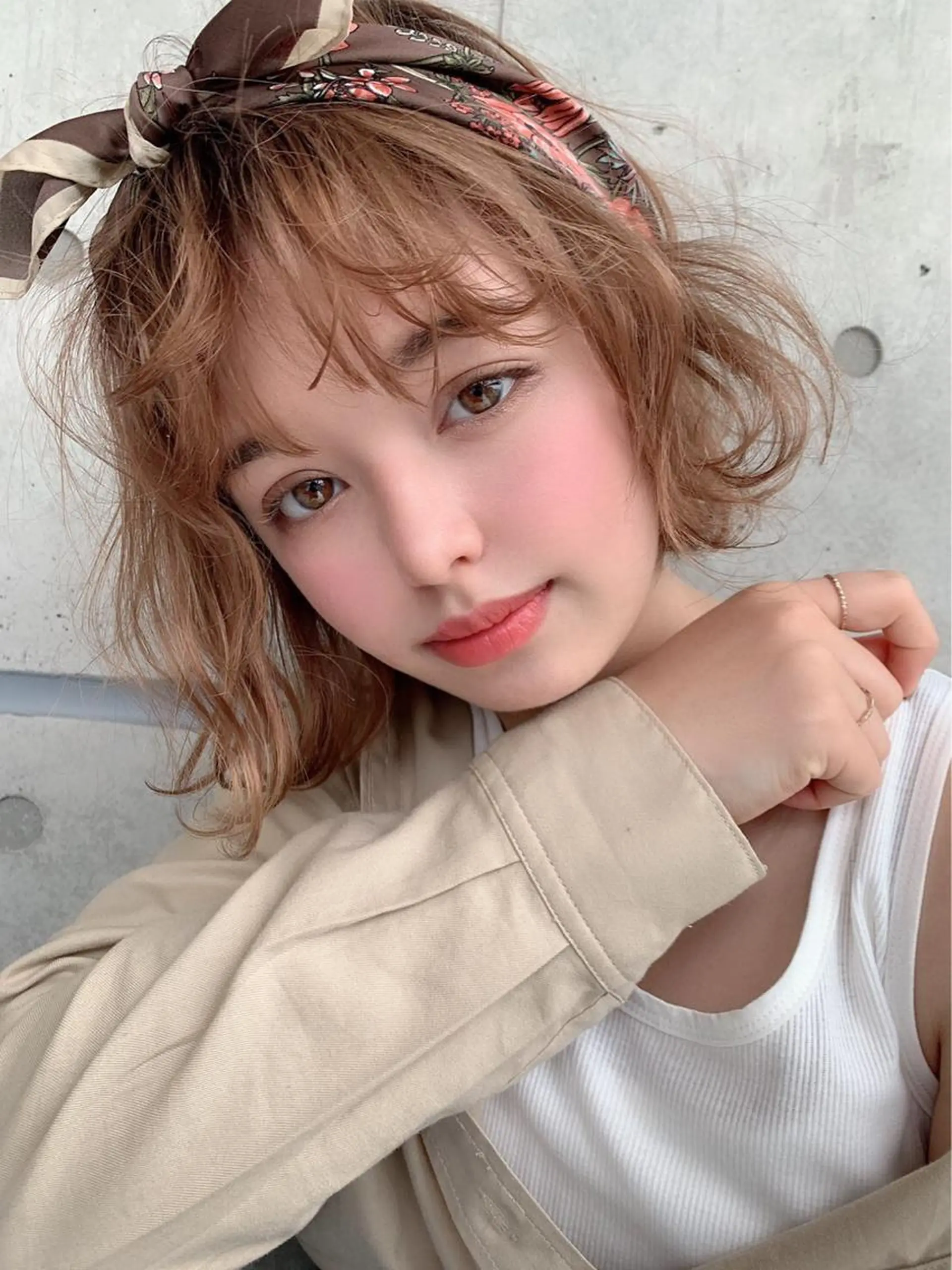 ミディアム ヘアアレンジ 縮毛矯正/髪質改善/ ブリーチ毛/木元渓太のヘアスタイル