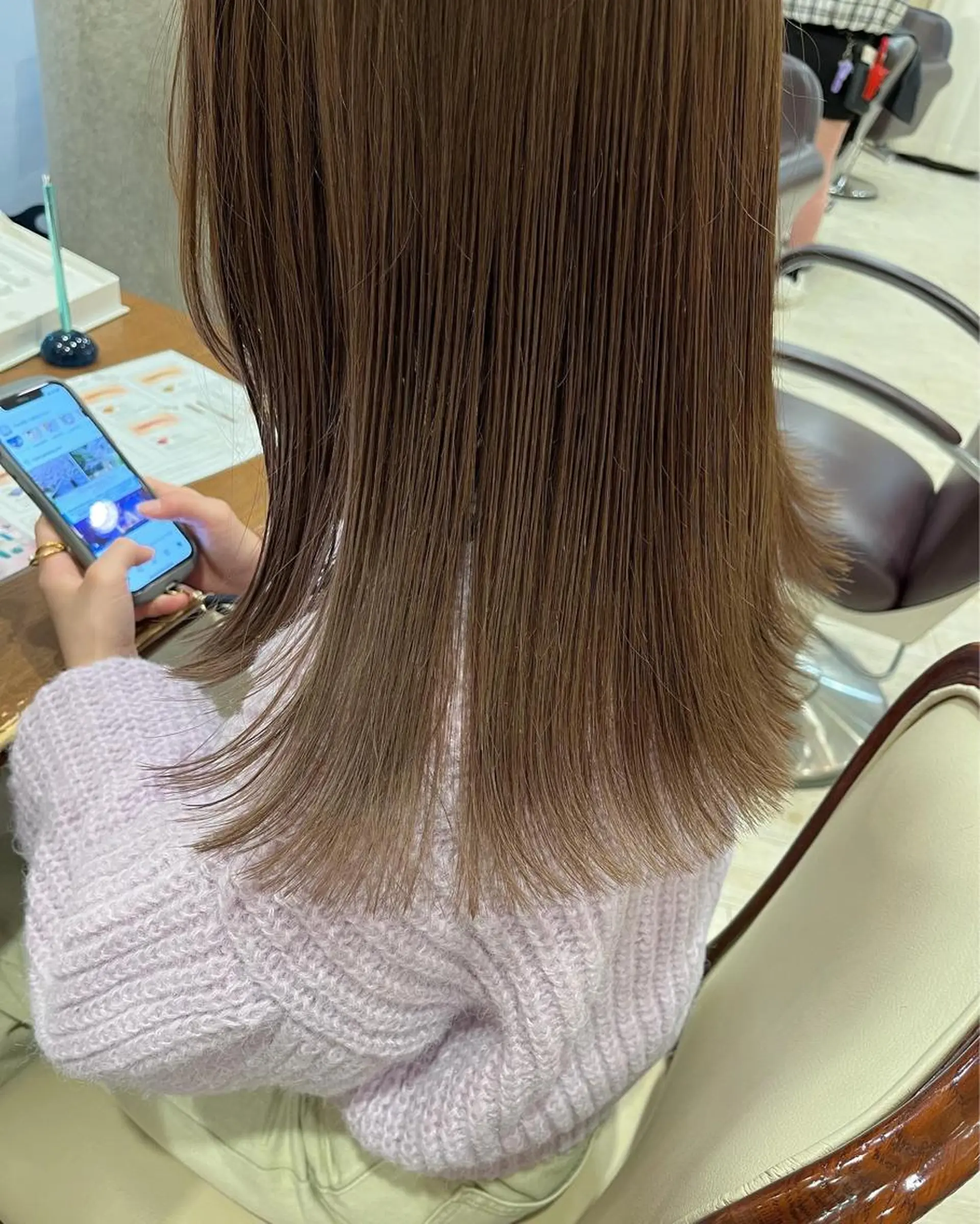 ミディアム カラー ベージュカラー カット サソウ ユリエ🥥のヘアスタイル