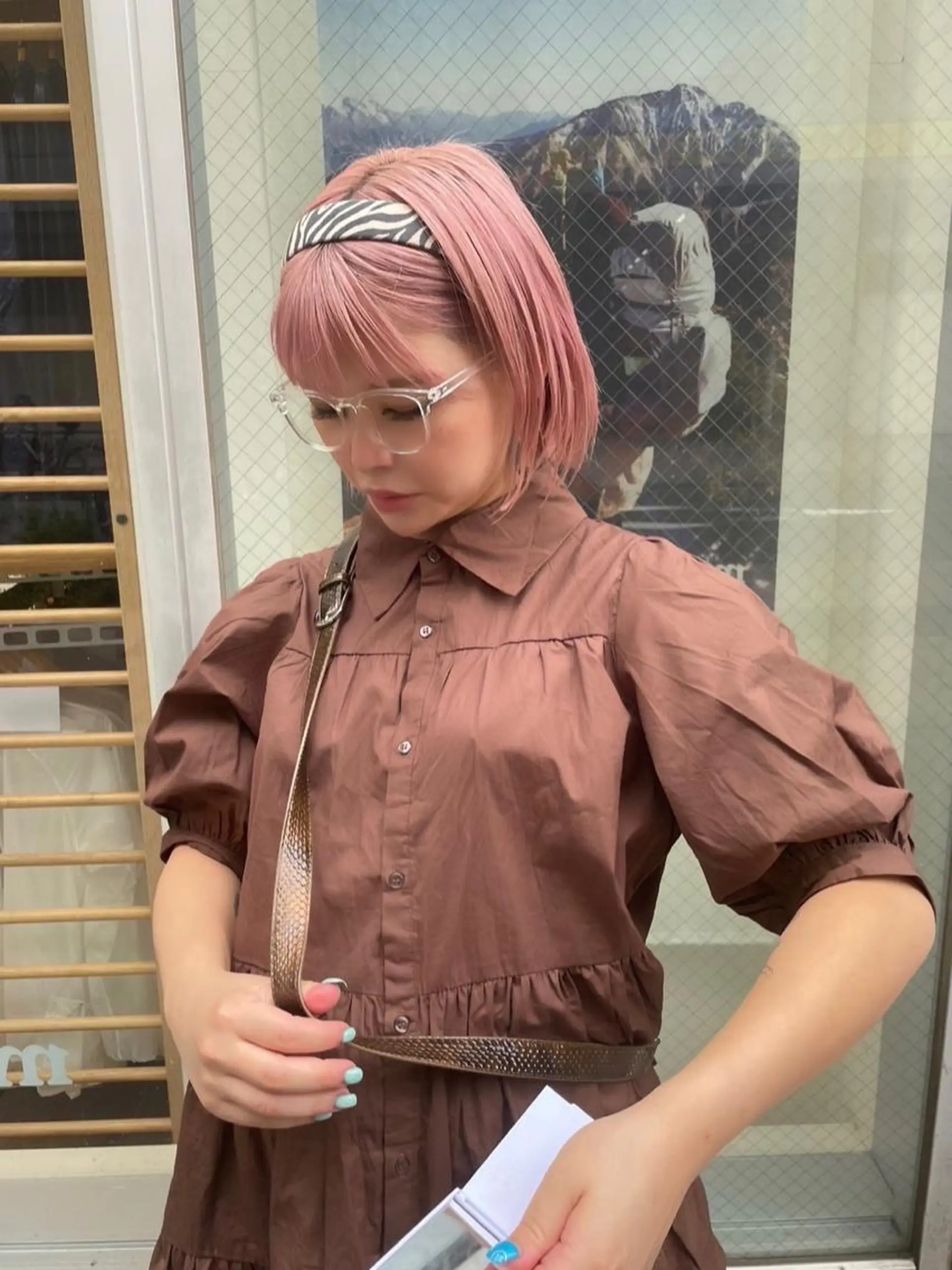 ショート カラー ヘアアレンジ ワンレンボブ ショートボブ アッシュ バレイヤージュ ベージュカラー 髪質改善【縮毛矯正】 北千住 田邉 澪のヘアスタイル