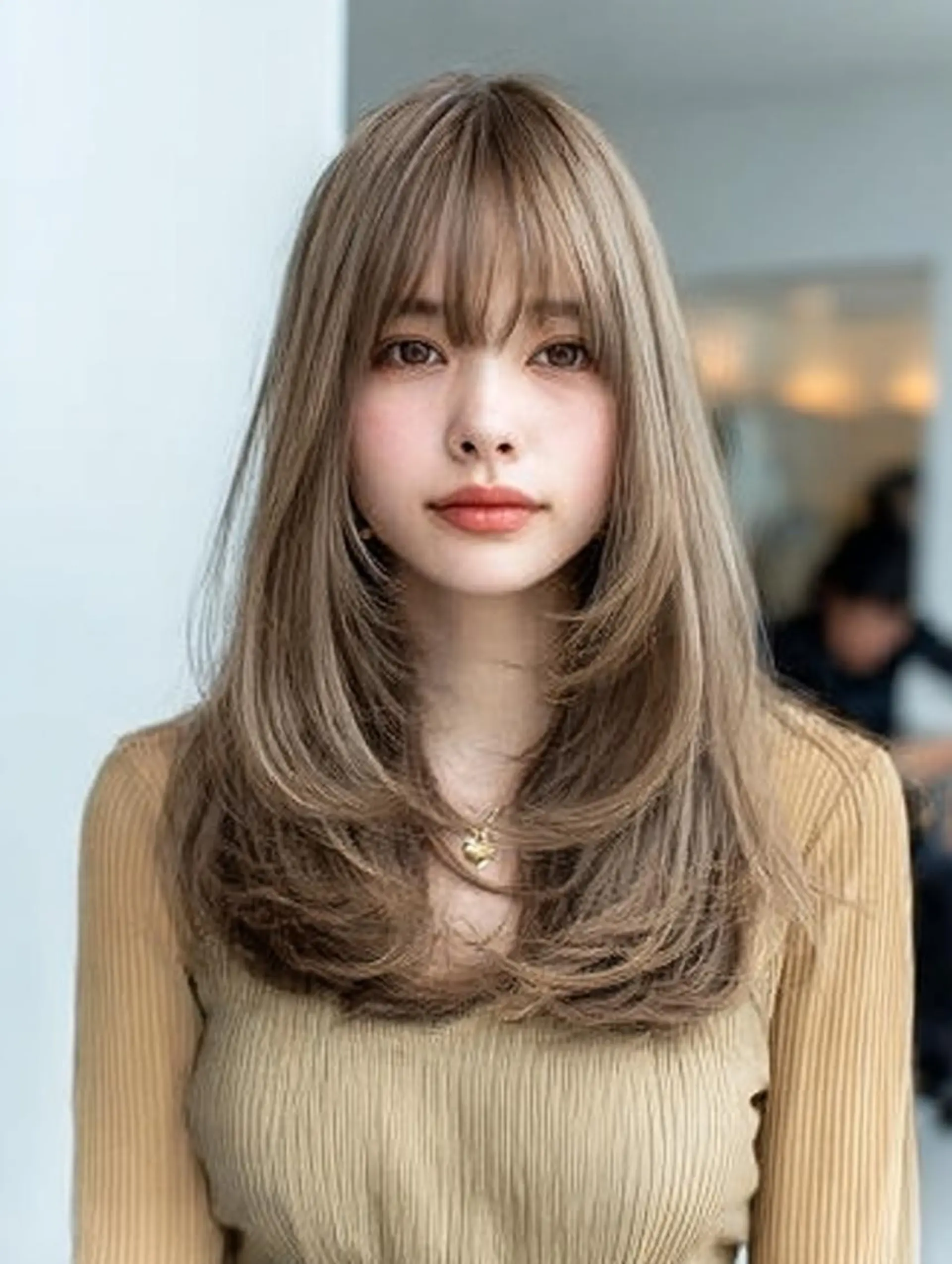 セミロング ハッシュカット 髪質改善 レイヤーカット 縮毛矯正 トリートメント 絶対可愛い暖色カラー 🌷うる艶🌷結奈✨のヘアスタイル