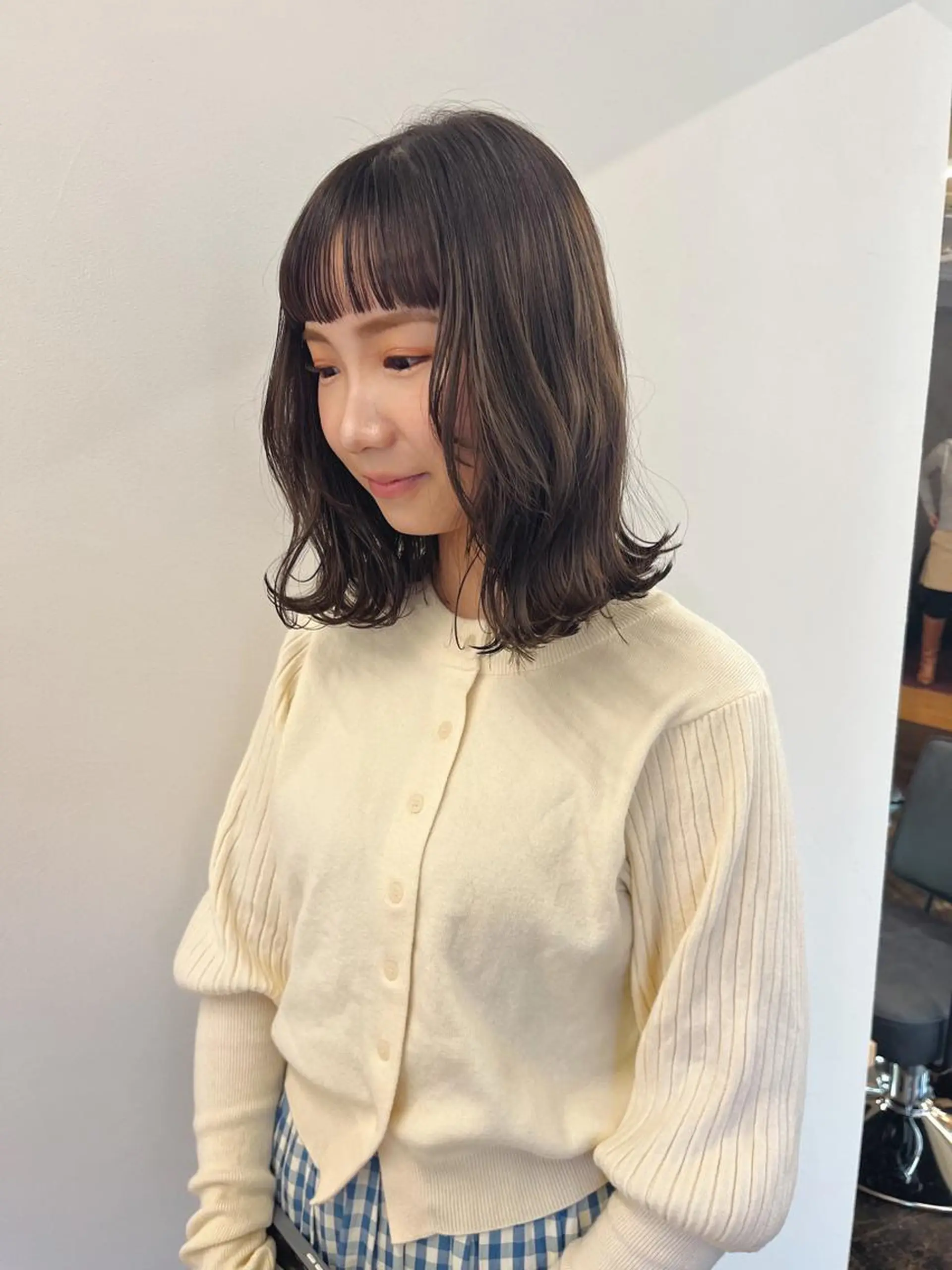 ミディアム カット ヘアカラー 西山 紗耶香🪽 透明感カラー/ボブのヘアスタイル