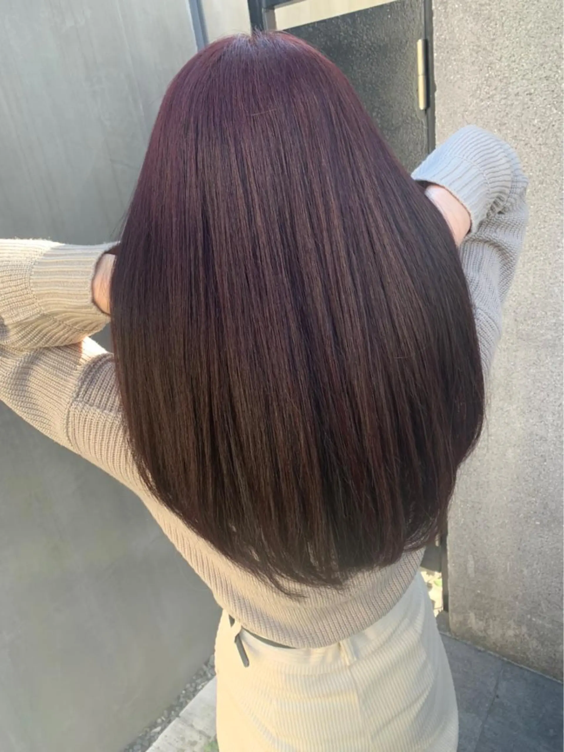 ロング カラー 赤み消し韓国ヘア レイヤー縮毛🤍渡邉のヘアスタイル