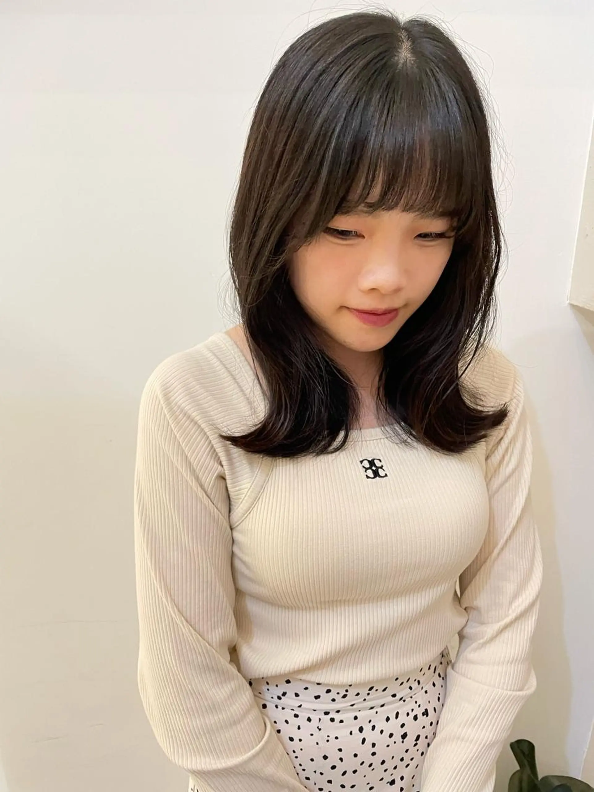 ミディアム くびれヘア 小顔カット ボブ ブリーチ/miinaのヘアスタイル