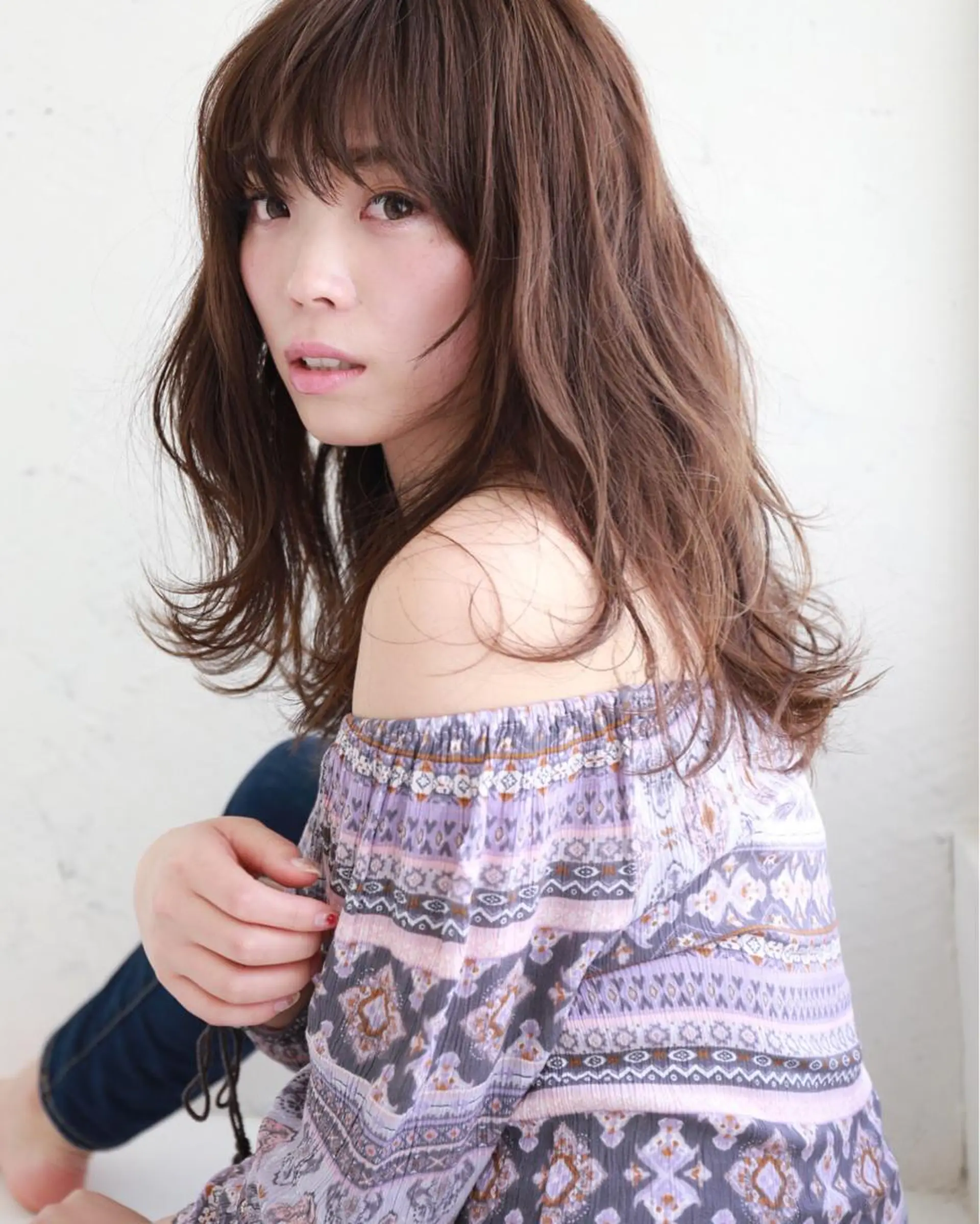 セミロング カラー 縮毛矯正セミナー講師 ヨコモリユウキのヘアスタイル