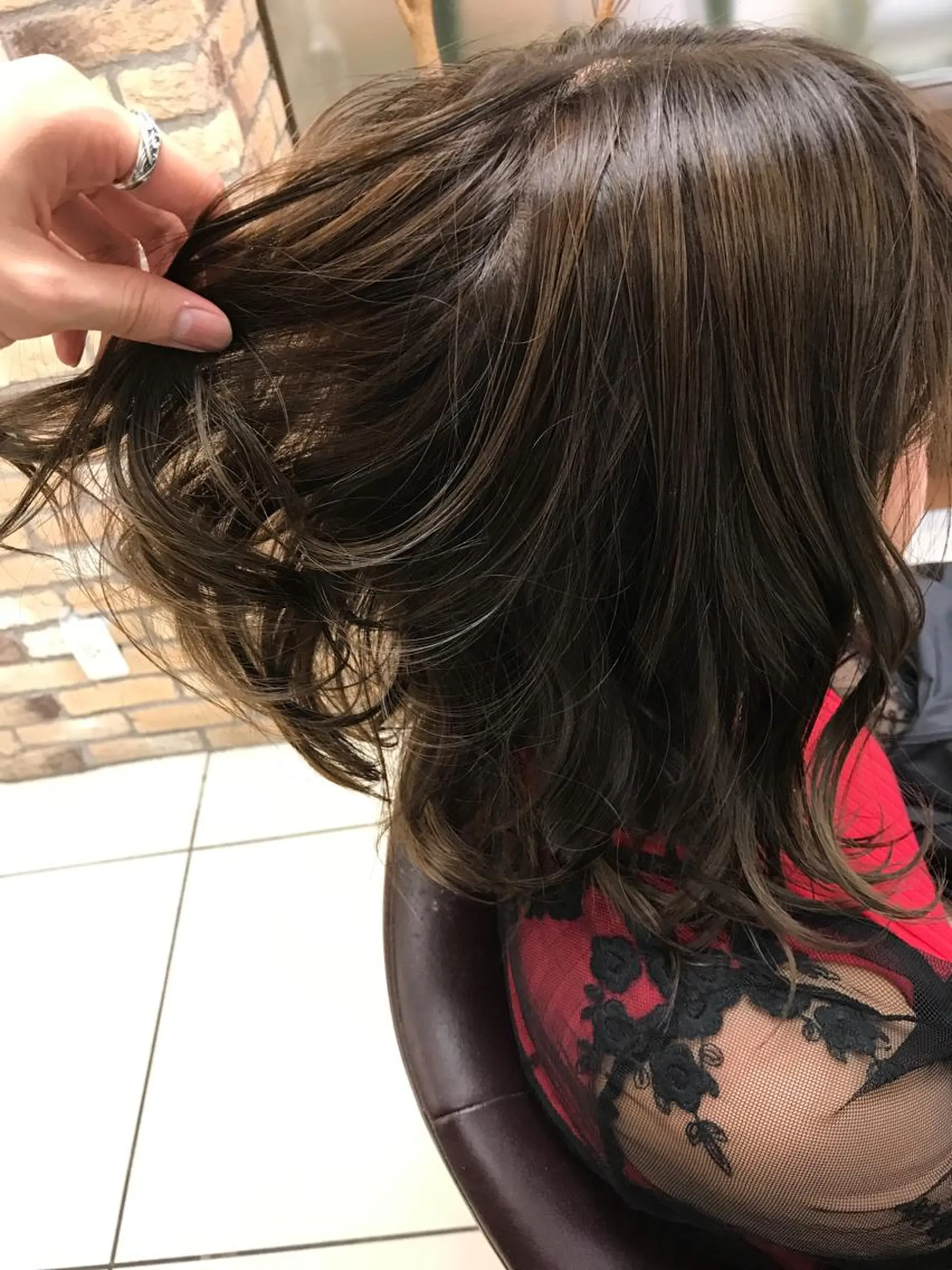 セミロング カラー 西村 文豪のヘアスタイル