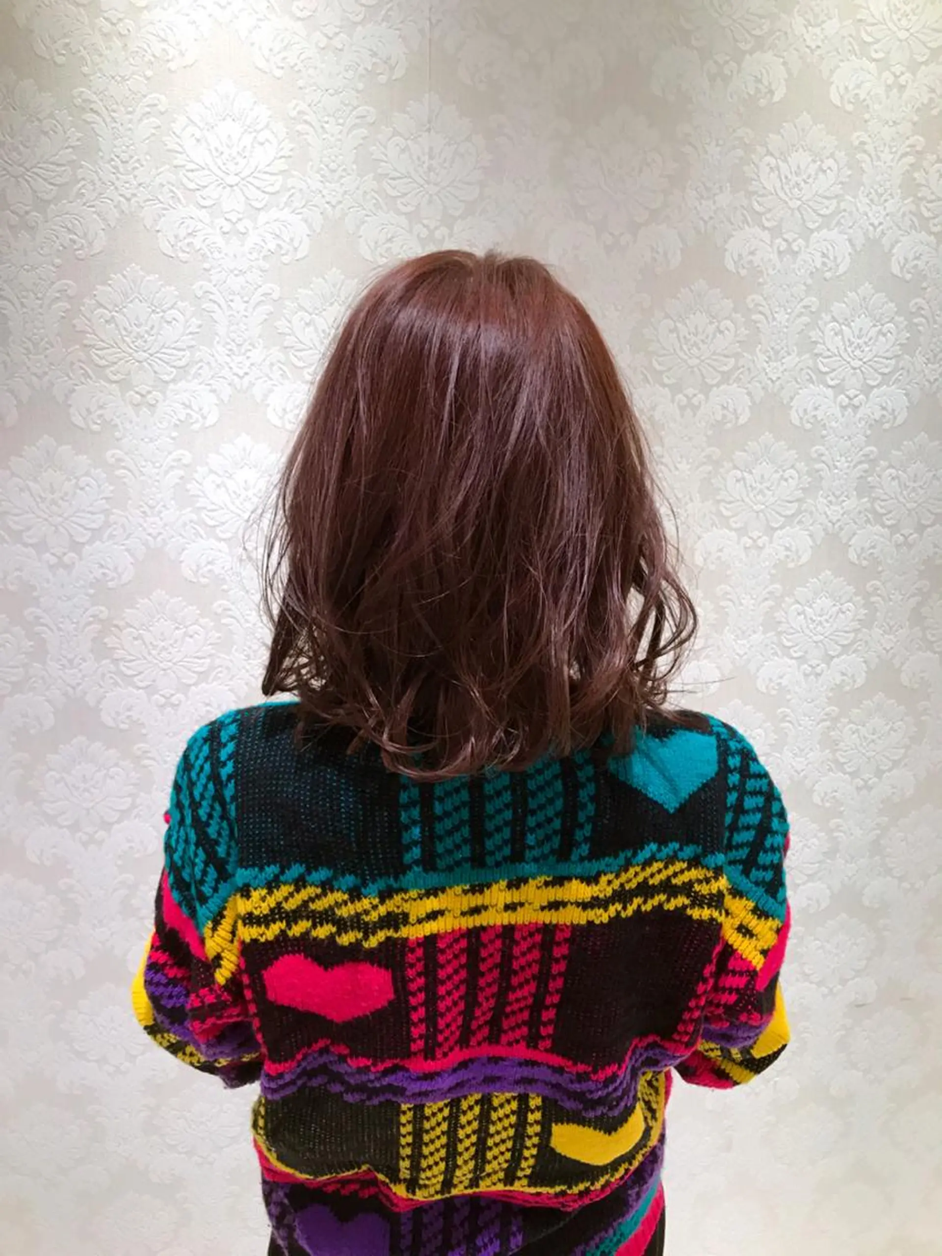 ミディアム カラー ブラウンカラー パープルカラー パープルブラウン ⭐️髪質改善⭐️ フジヒサゴウタのヘアスタイル