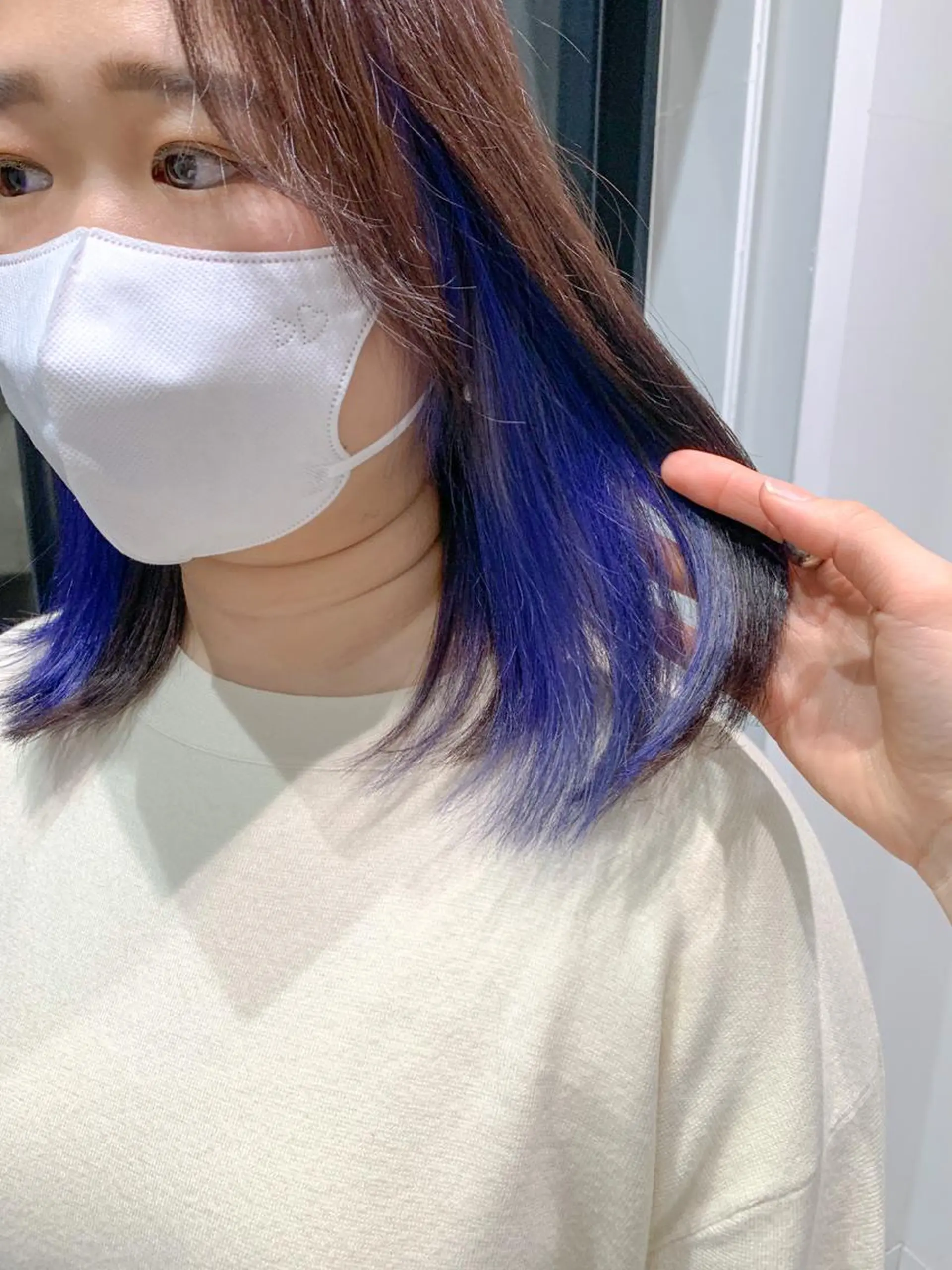 ミディアム カラー ヘアアレンジ ブリーチ ヘアカラー トリートメント yuka .のヘアスタイル