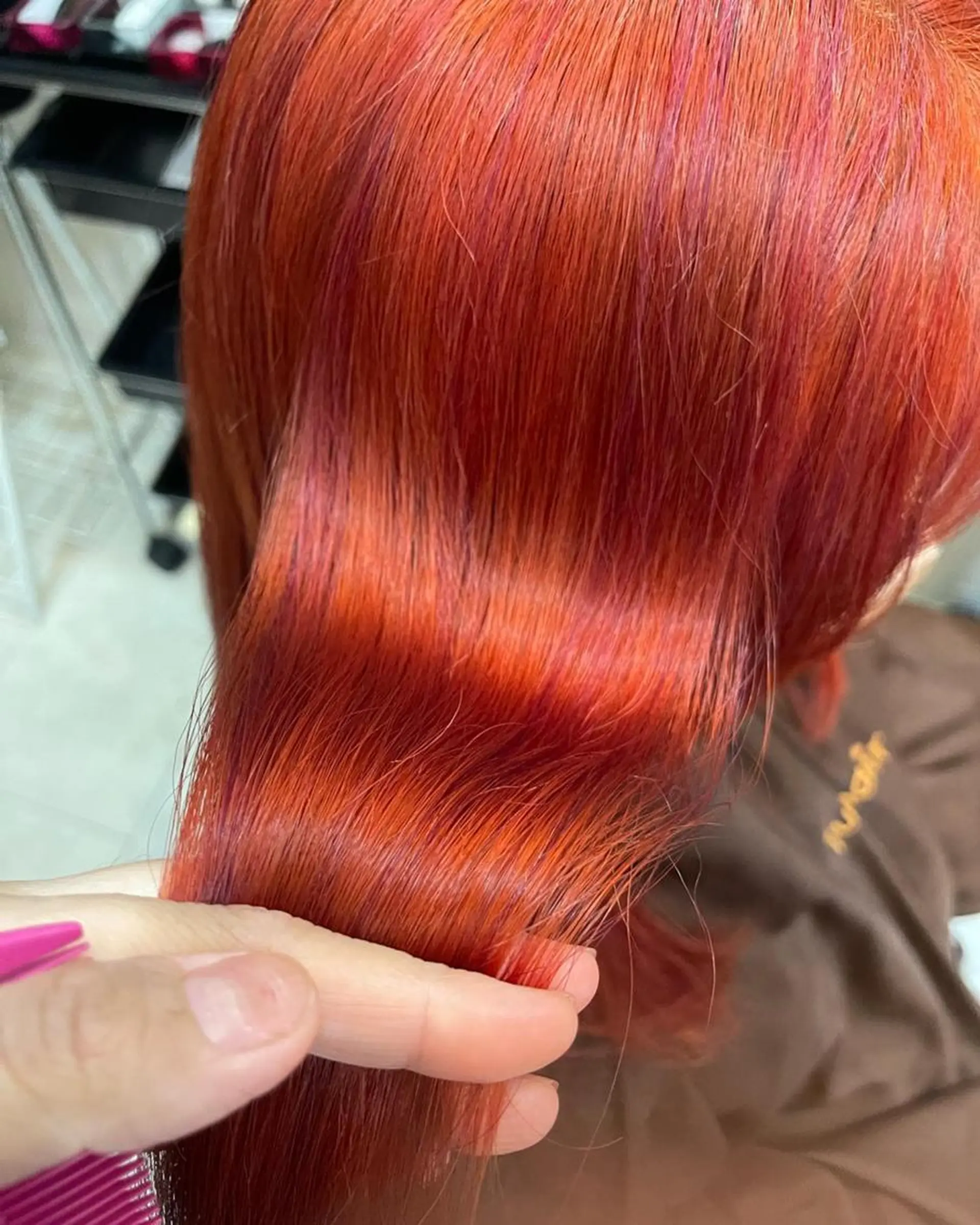 ショート カラー ダブルカラー ハイライトカラー インナーカラー オレンジ ピンクカラー justbeauty CiNQのヘアスタイル