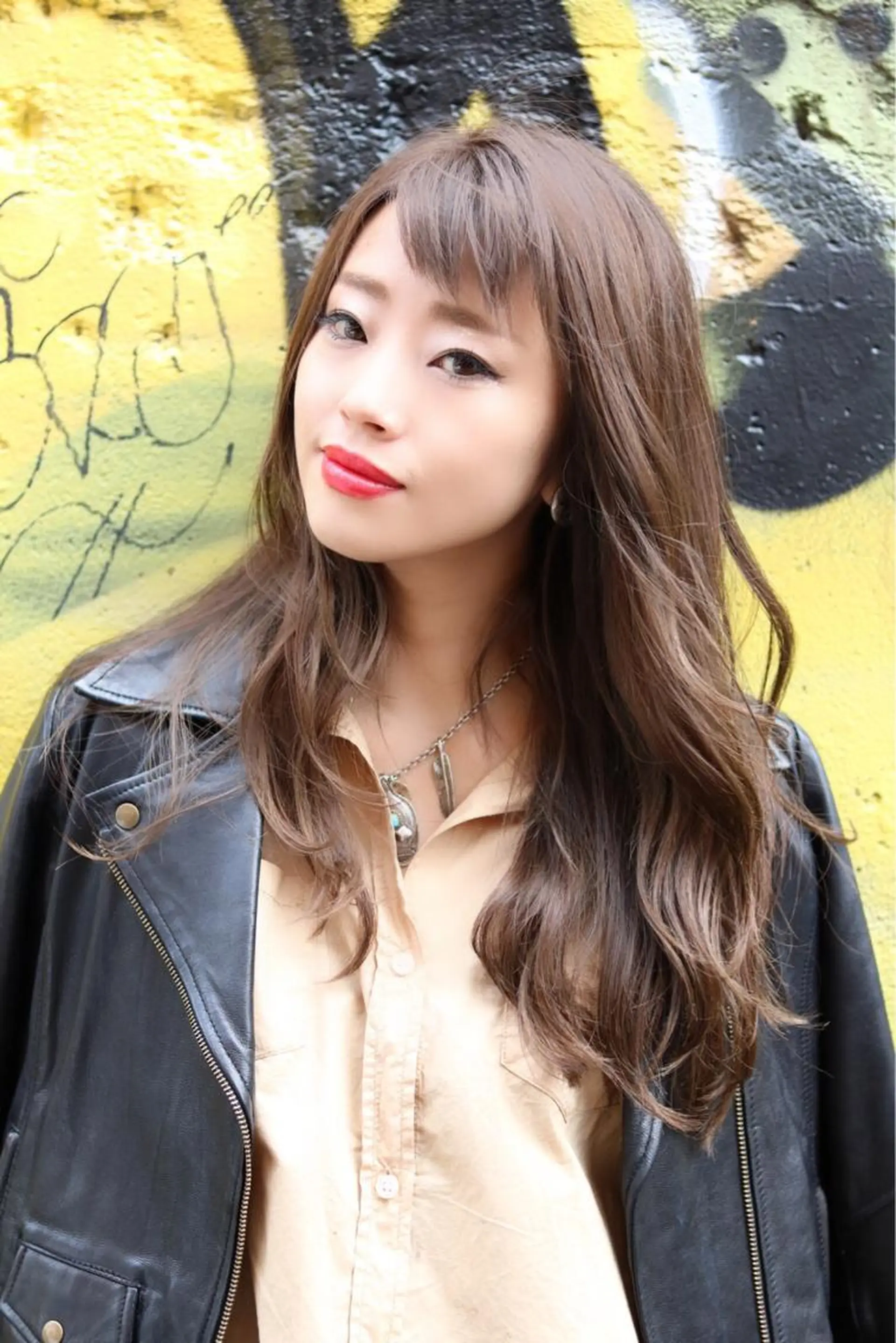 セミロング ロング カラー パーマ 及川 翔のヘアスタイル