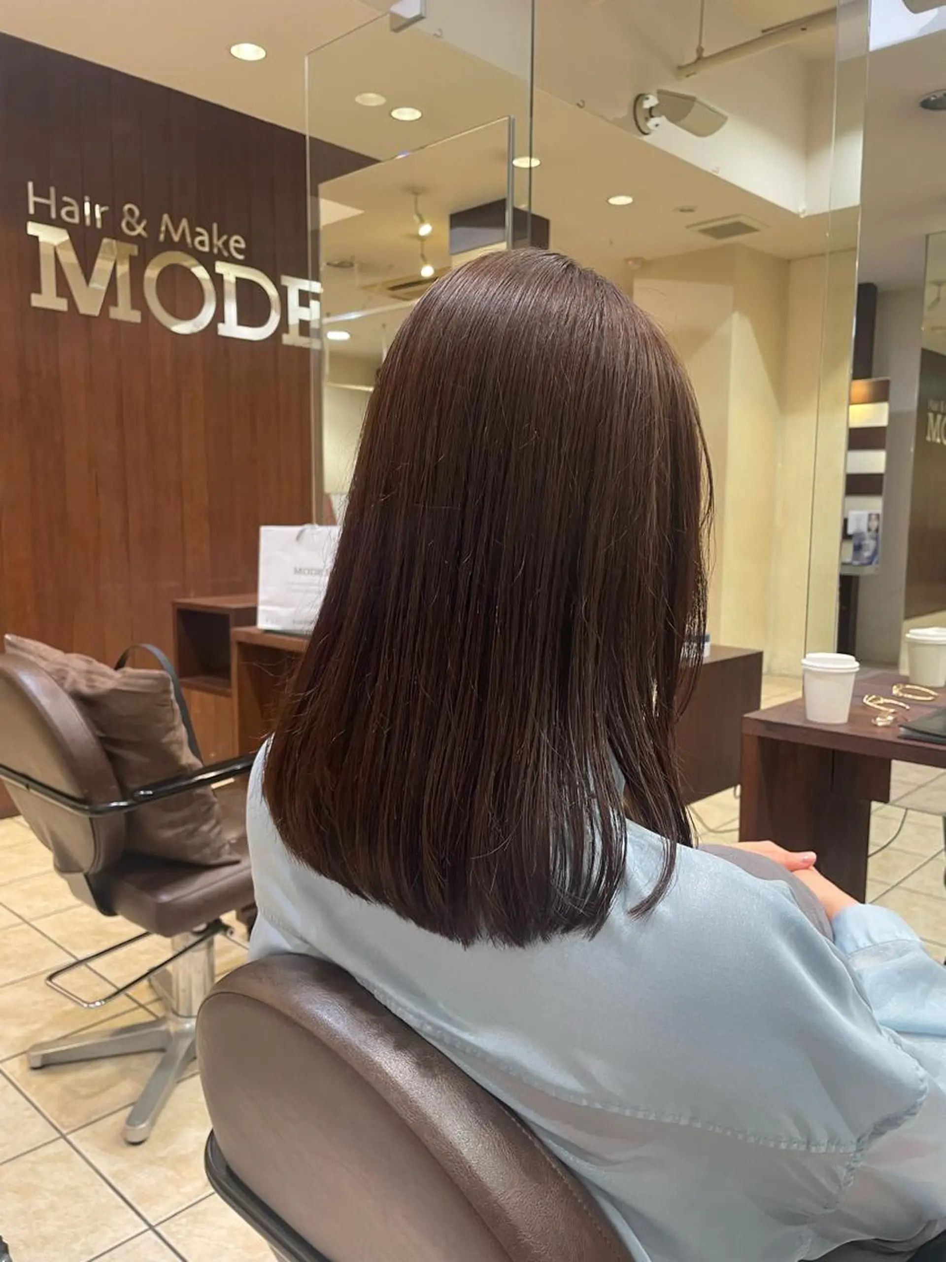 セミロング カット ヘアカラー トリートメント 桑田 新菜のヘアスタイル