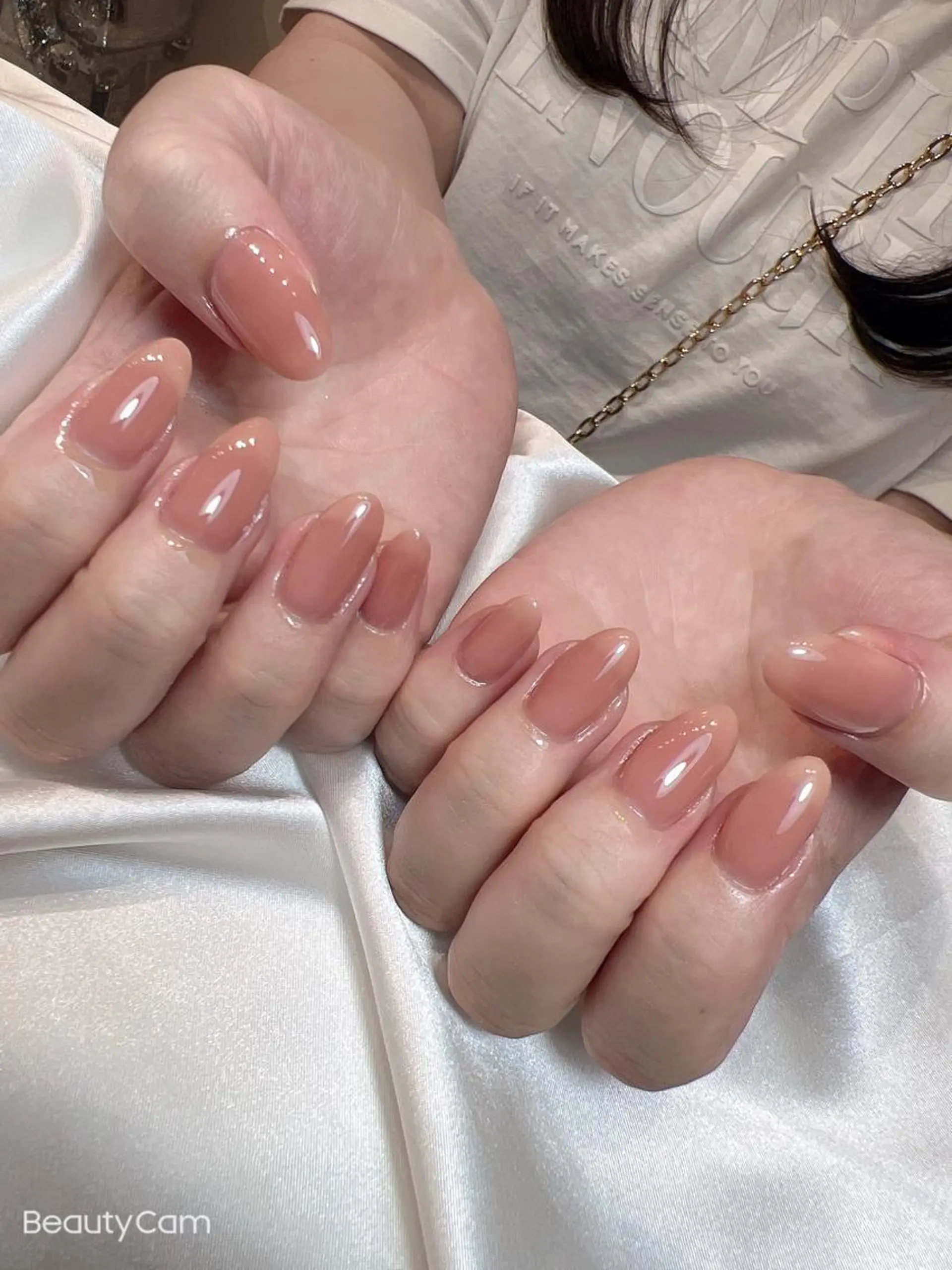 ネイル ジェルネイル オフィスネイル ワンカラーネイル シンプルネイル bijou nails　蓮のネイルデザイン