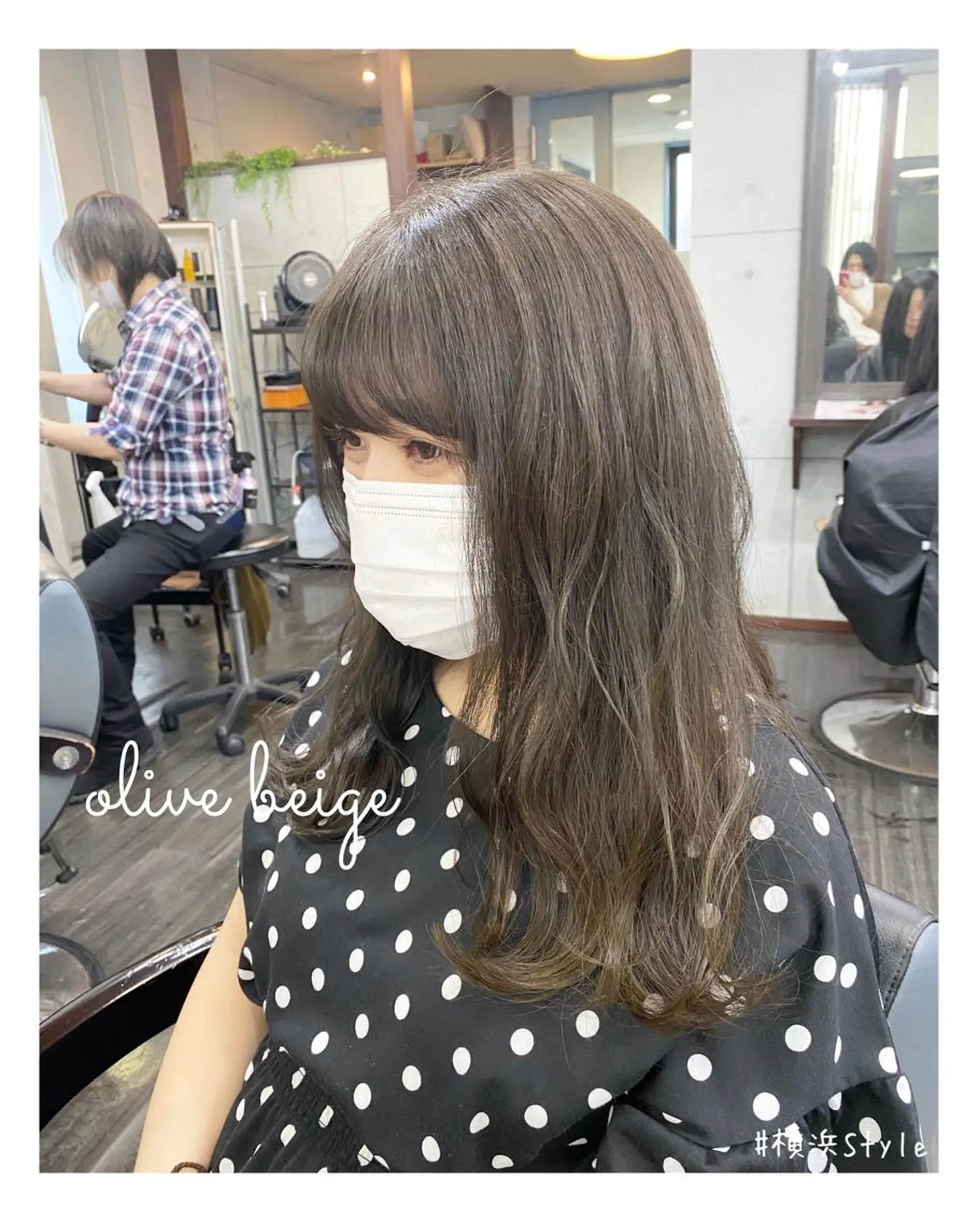 ロング カラー グレージュ オリーブグレージュ オリーブグレー ヘアカラー トリートメント ＊横浜駅＊ 金子 誠也のヘアスタイル