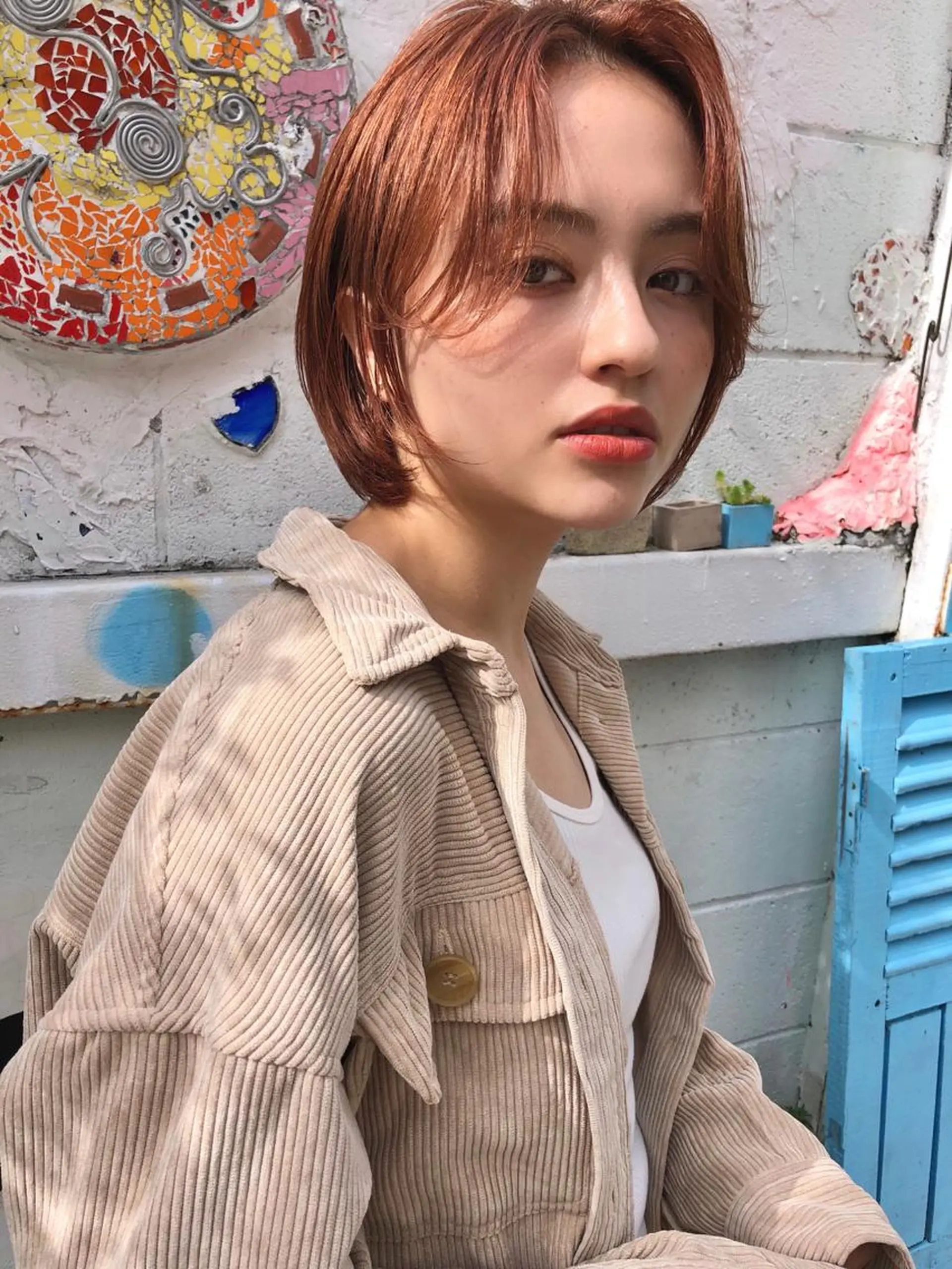 ショート カラー ベージュカラー オレンジ オレンジベージュ カット トリートメント 🌈game🌈 下北沢店のヘアスタイル