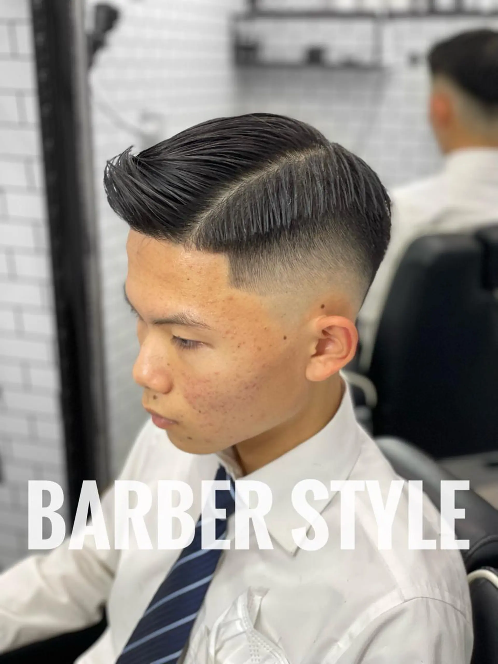 ショート メンズ アップバング センターパート フェードカット メンズパーマ スキンフェード 🔥メンズ特化🔥 谷口力哉のヘアスタイル