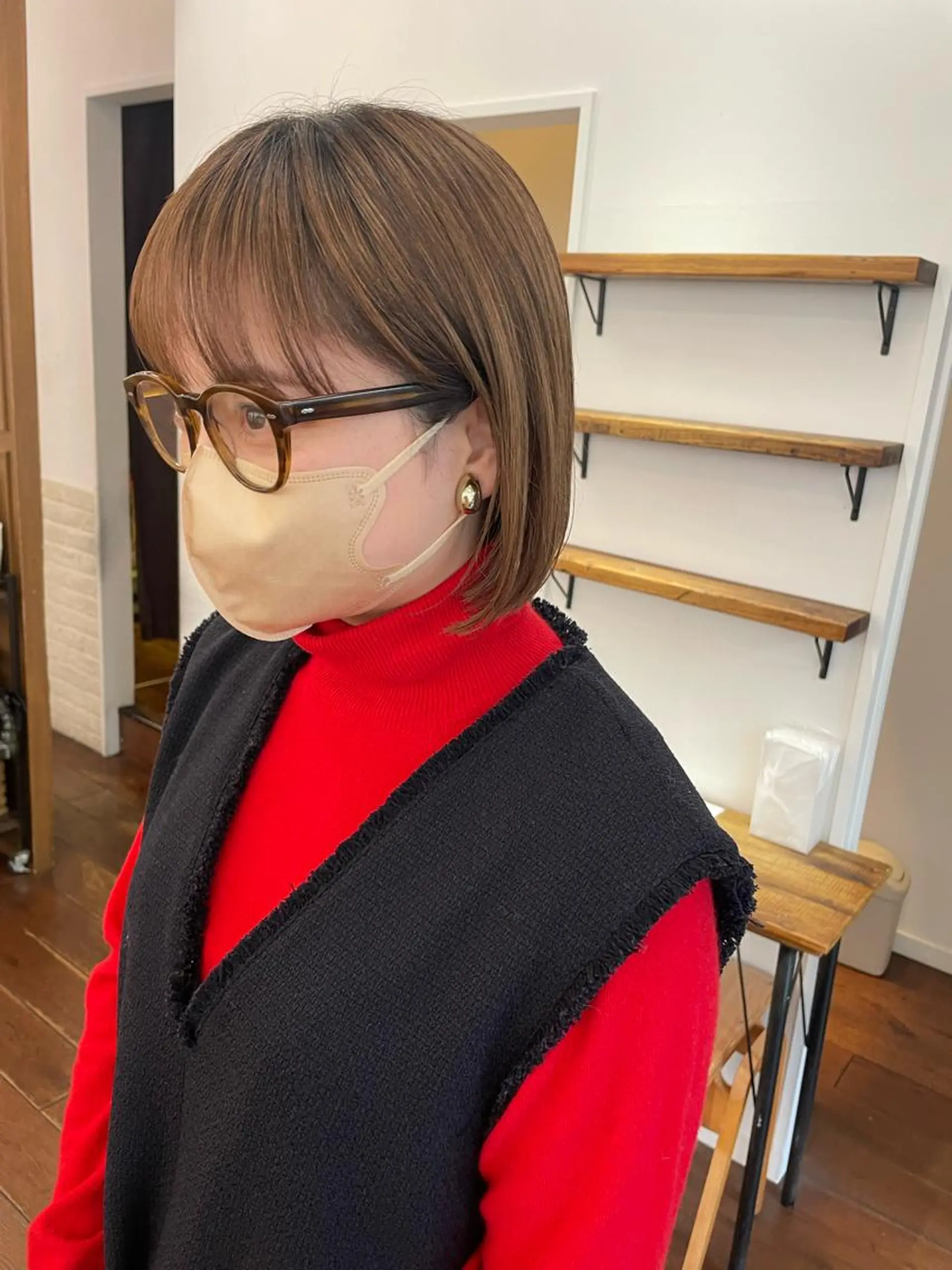 ショート ボブ カット 抜け感ボブ×パーマ ｜kazaneのヘアスタイル