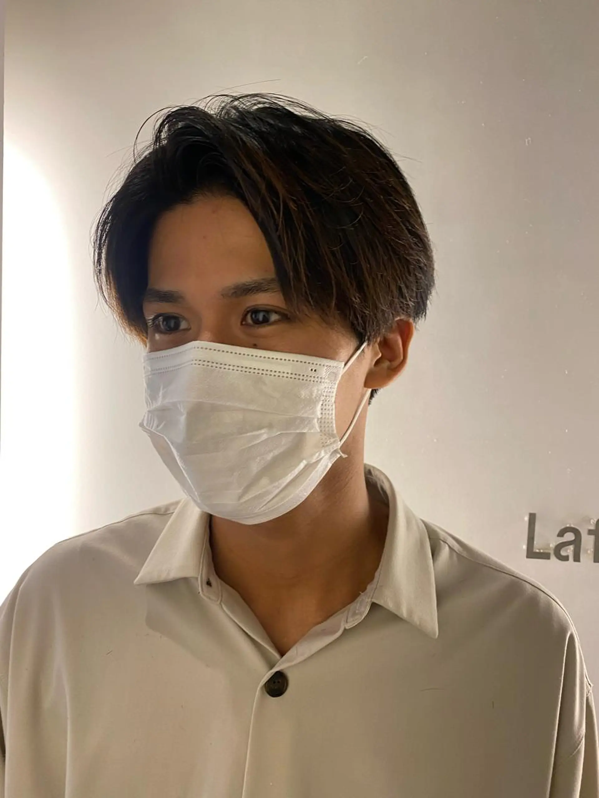 メンズ センターパート カット 西山 恵太郎のヘアスタイル