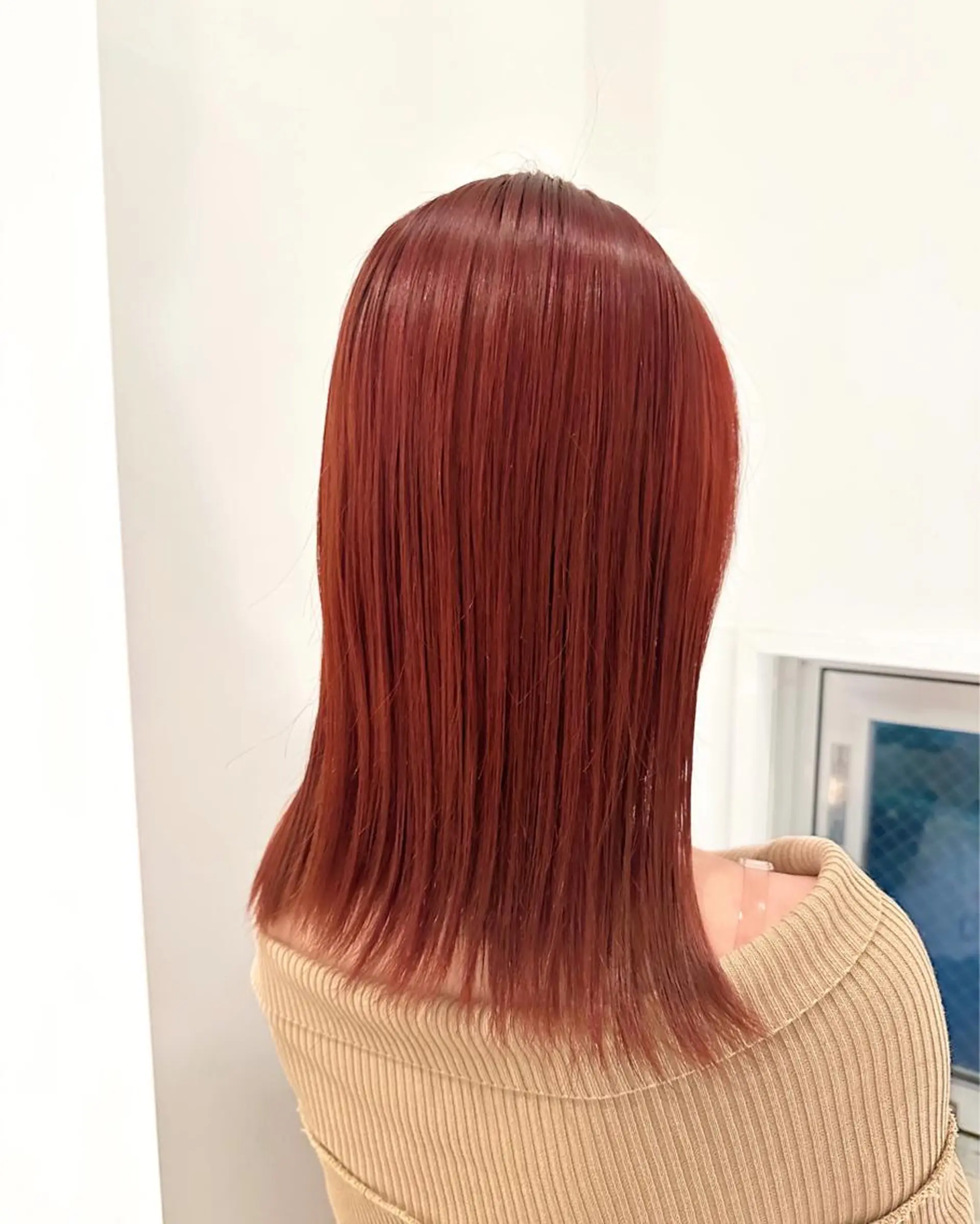 セミロング カラー アプリコットブラウン ブラウンカラー オレンジ ピンクカラー ピンクブラウン 🤎ono/ 切りっぱなしボブ🤎のヘアスタイル