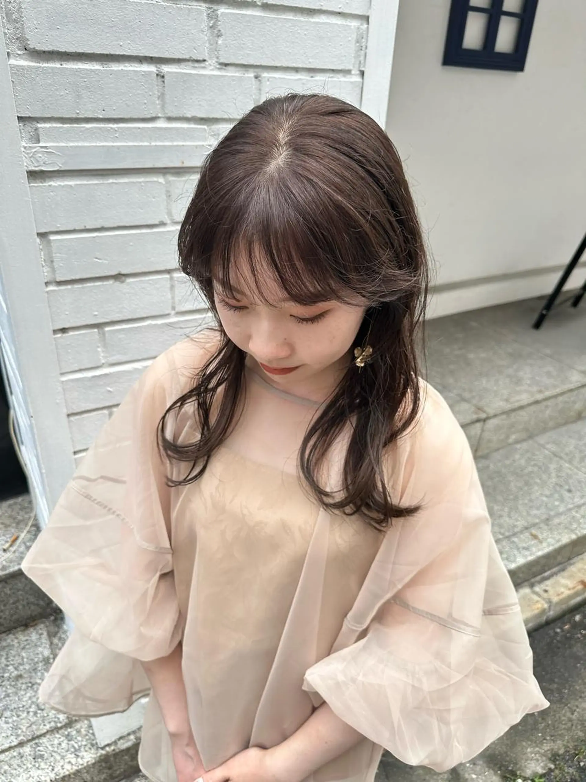 カラー ベージュカラー ラベンダーカラー Sherry/R 三川町　木村祐里奈のヘアスタイル