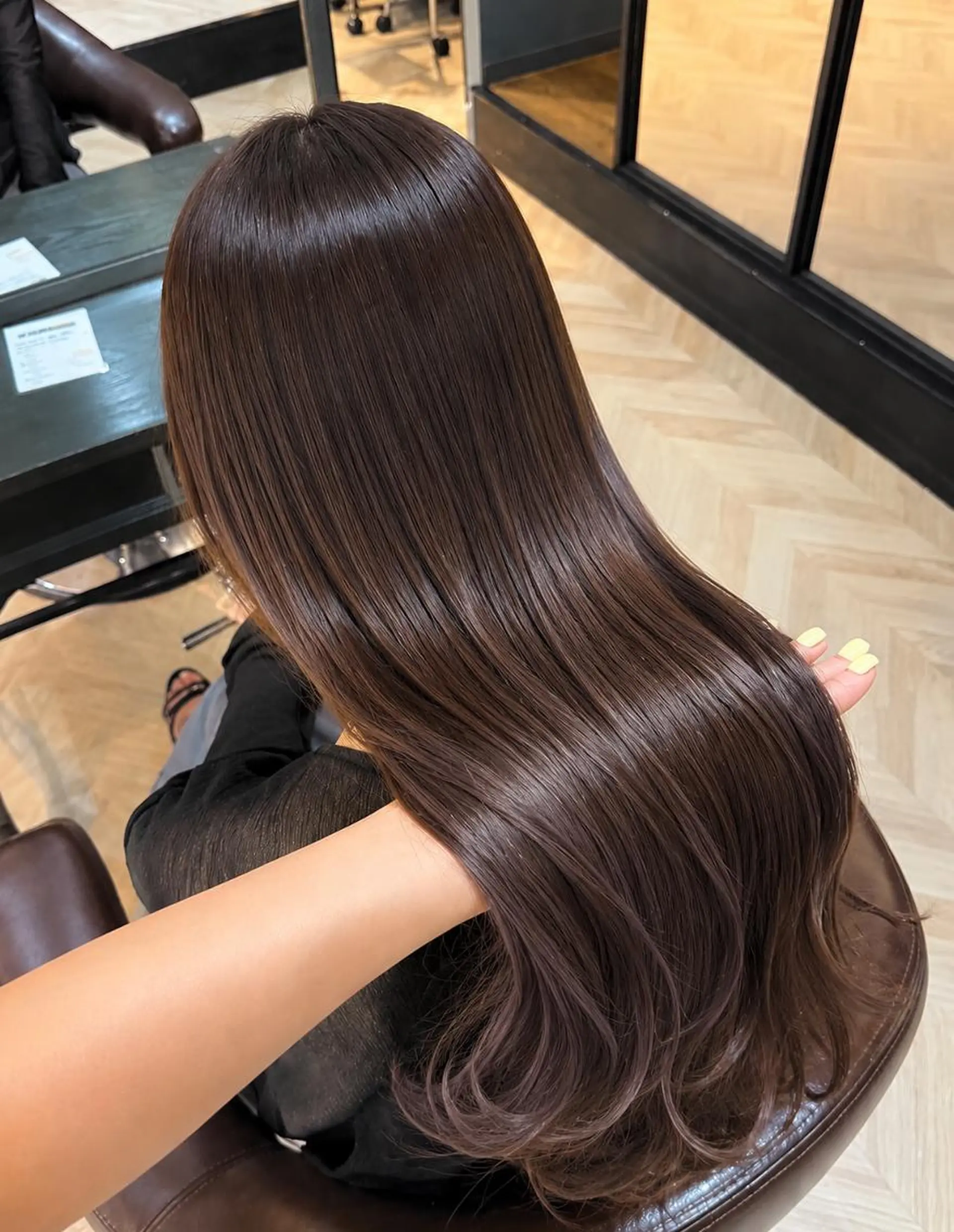 ロング カラー パーマ 縮毛矯正 ヘアカラー 縮毛矯正 髪質改善/透明感 カラー/松尾美南海のヘアスタイル