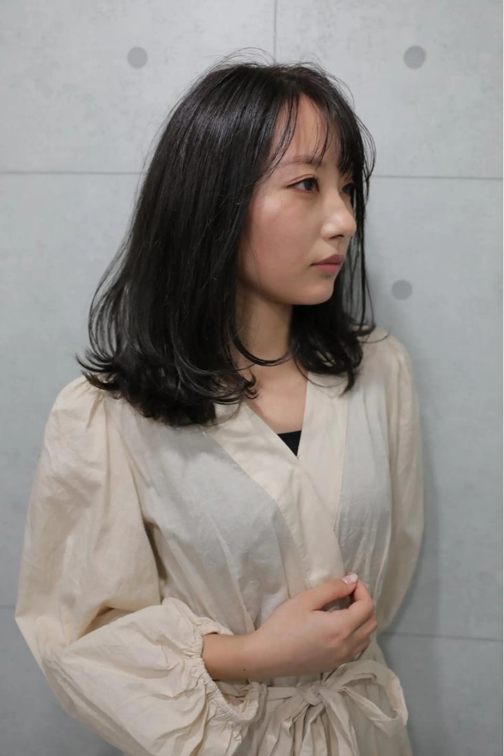 ミディアム ハイライト 髪質改善 小顔カット Endearing 銀座/レイヤーカットのヘアスタイル