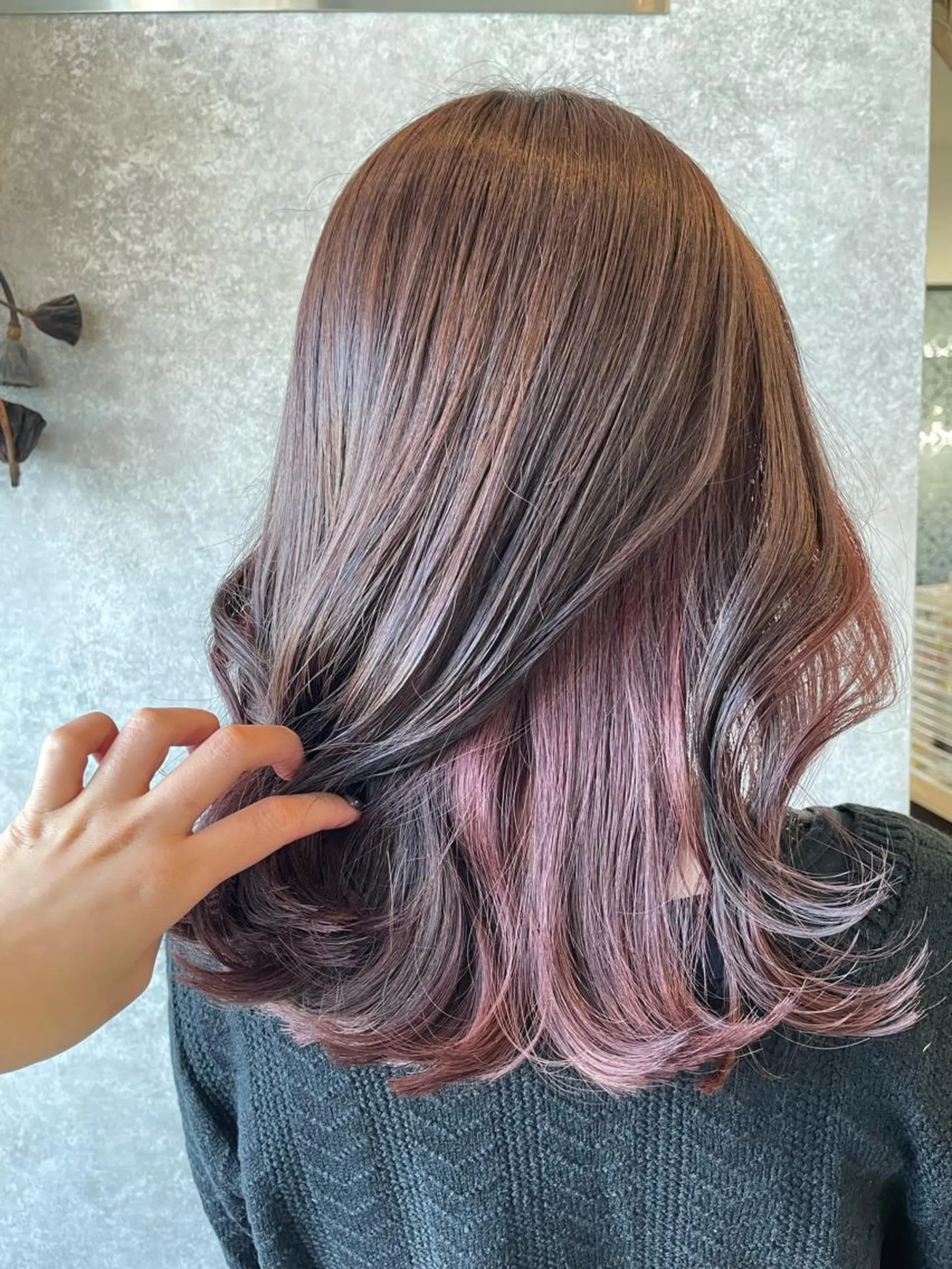 ロング カラー ブリーチ インナーカラー ラベンダーカラー ピンクカラー ピンクラベンダー たなか りなのヘアスタイル