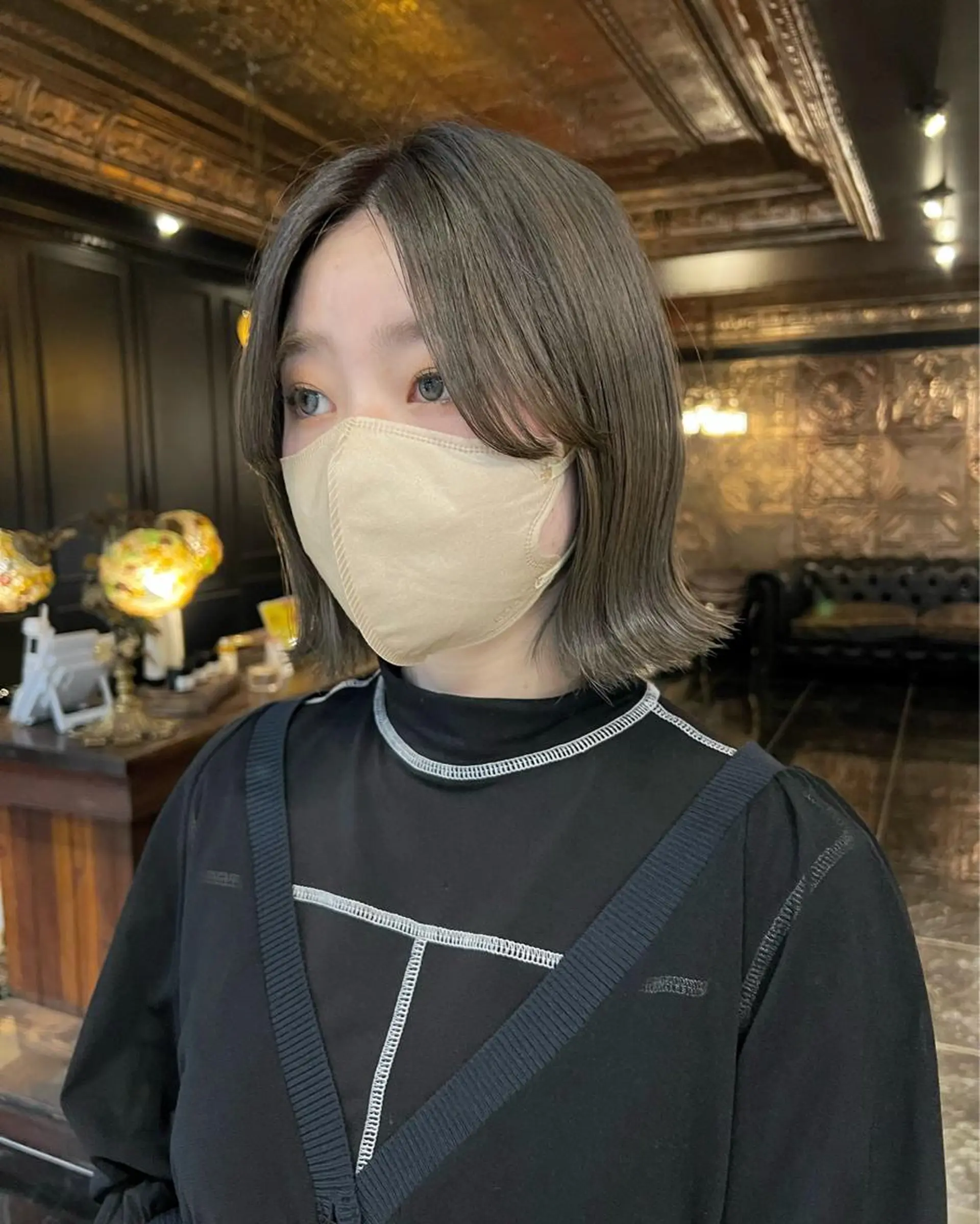 ミディアム カラー ベージュカラー オリーブベージュ 圧倒的デザイン力 店長🎨RENAのヘアスタイル