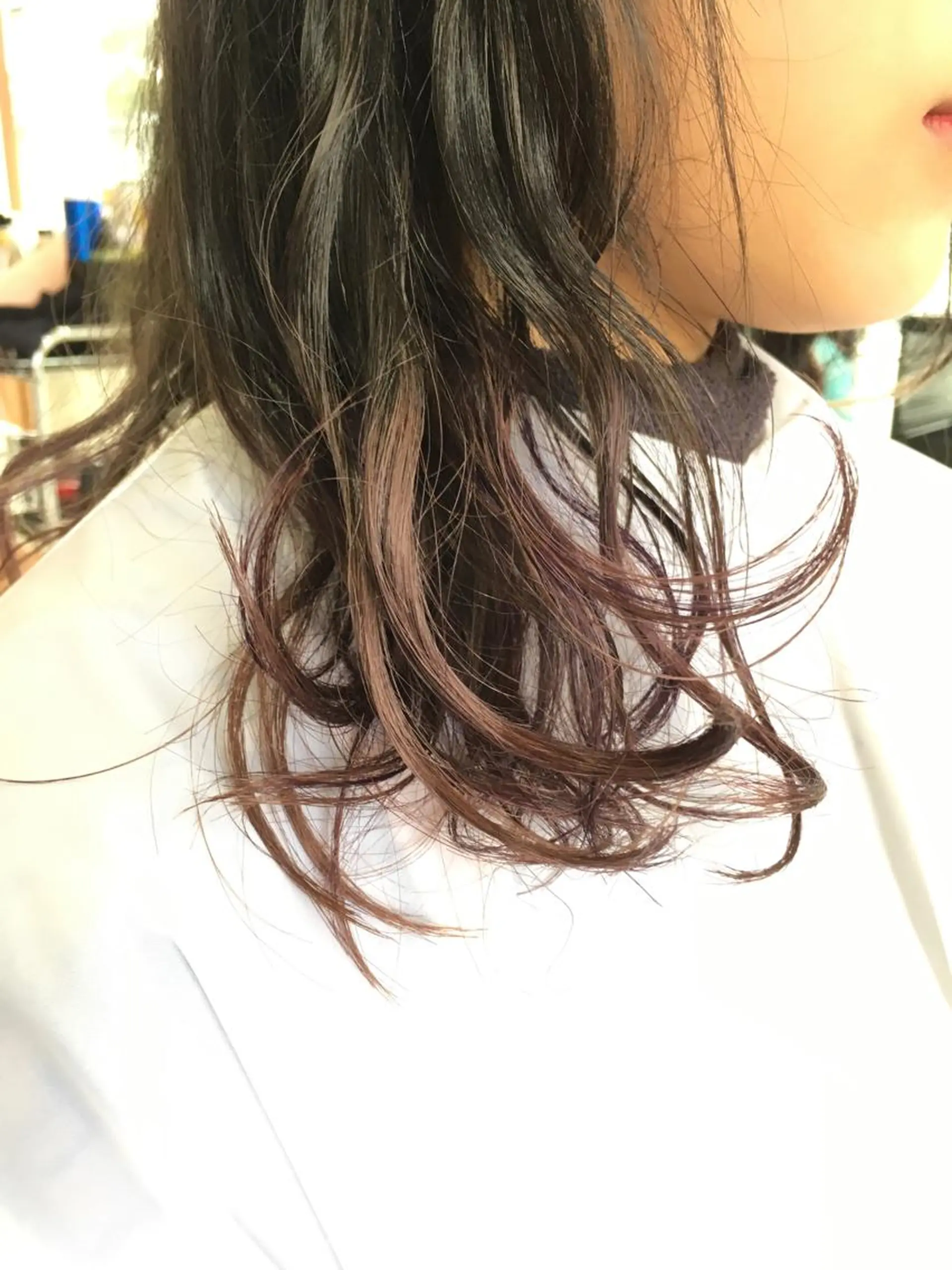 ミディアム カラー 縮毛矯正 トリートメント 白髪ぼかしハイライト 柳川拓哉のヘアスタイル