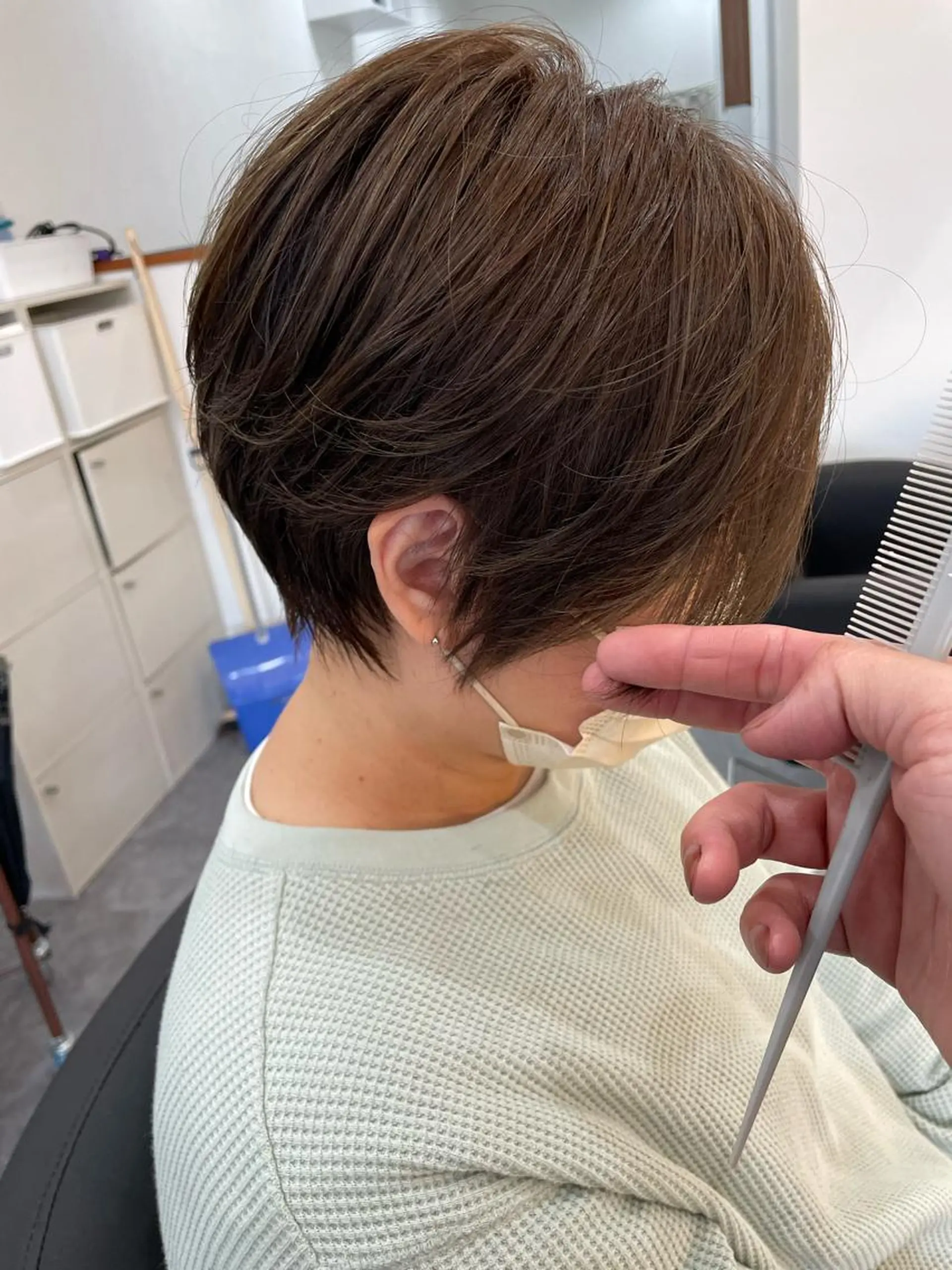 ショート ショートボブ 韓国風カラー ボブ ハイライト 髪質改善 カット ヘアカラー トリートメント hair terra ce M奈良店のヘアスタイル