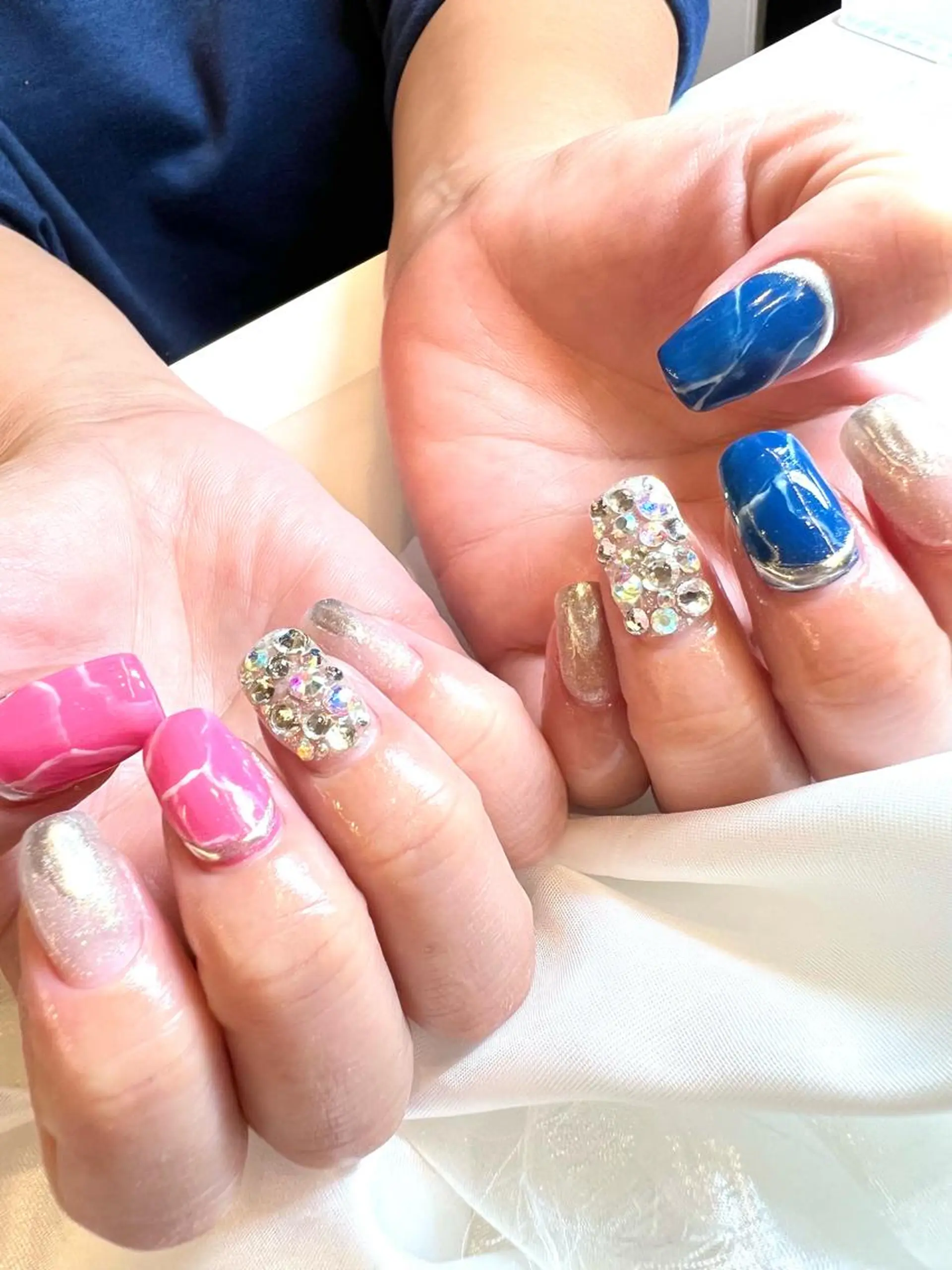 ネイル アートネイル ジェルネイル ロングネイル 大理石ネイル(マーブル) ニュアンスネイル ハンドネイル clover nailのネイルデザイン