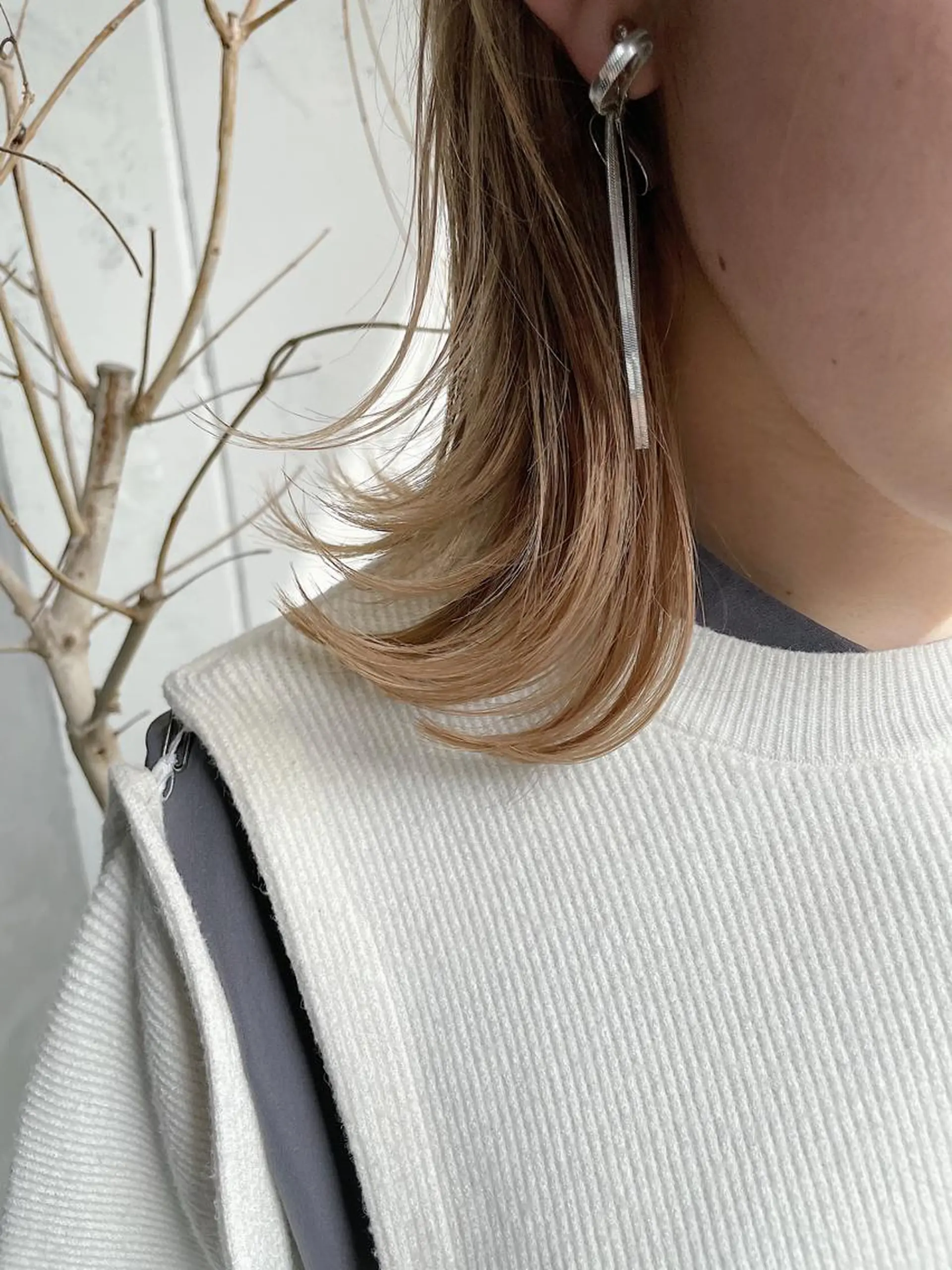 ミディアム 美髪矯正/艶カラー ボブ/栄/鐘ヶ江純也のヘアスタイル