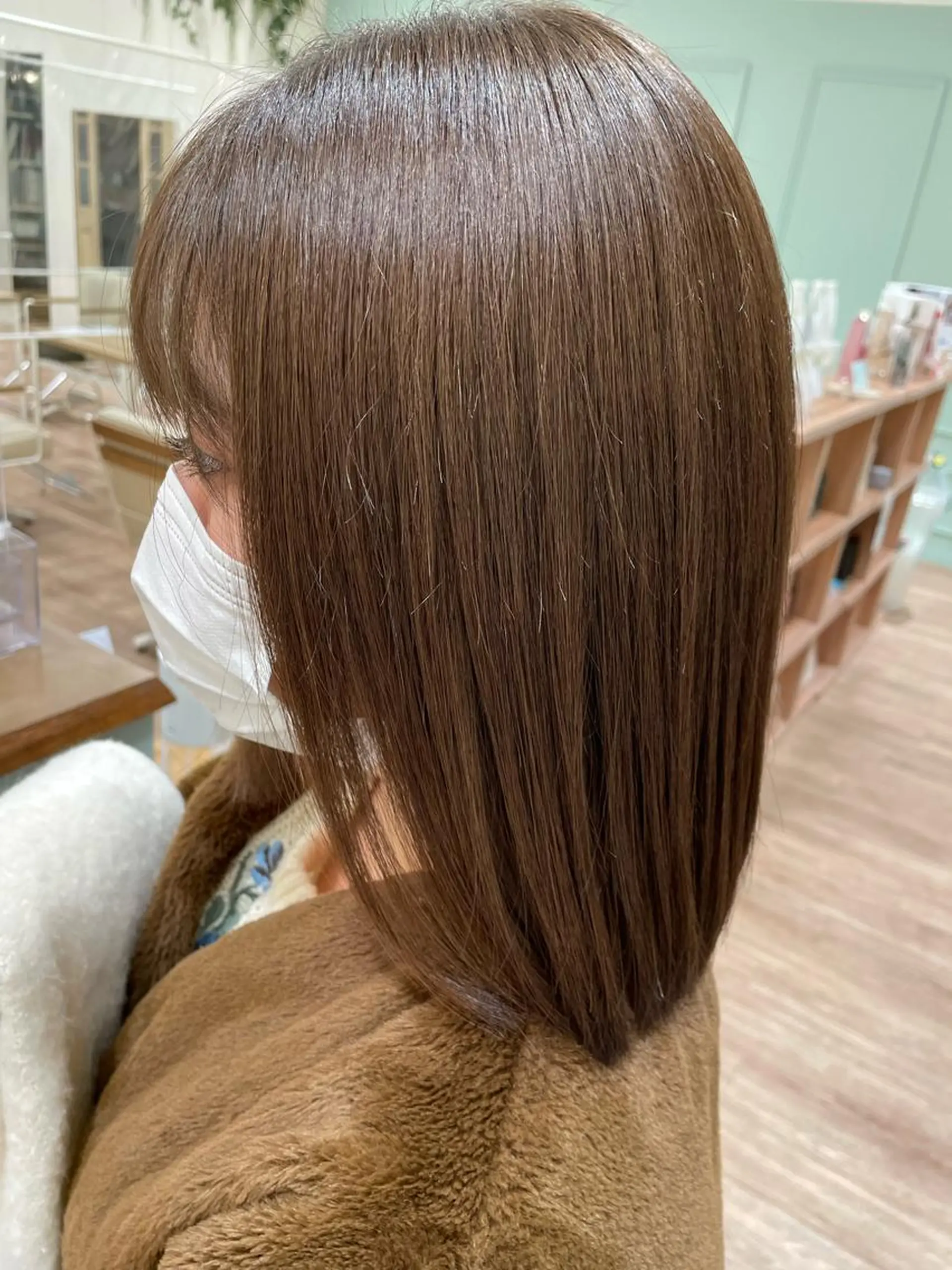 ミディアム カラー ベージュカラー オリーブベージュ レイヤー／大宮／韓国 🤍AYA🤍のヘアスタイル