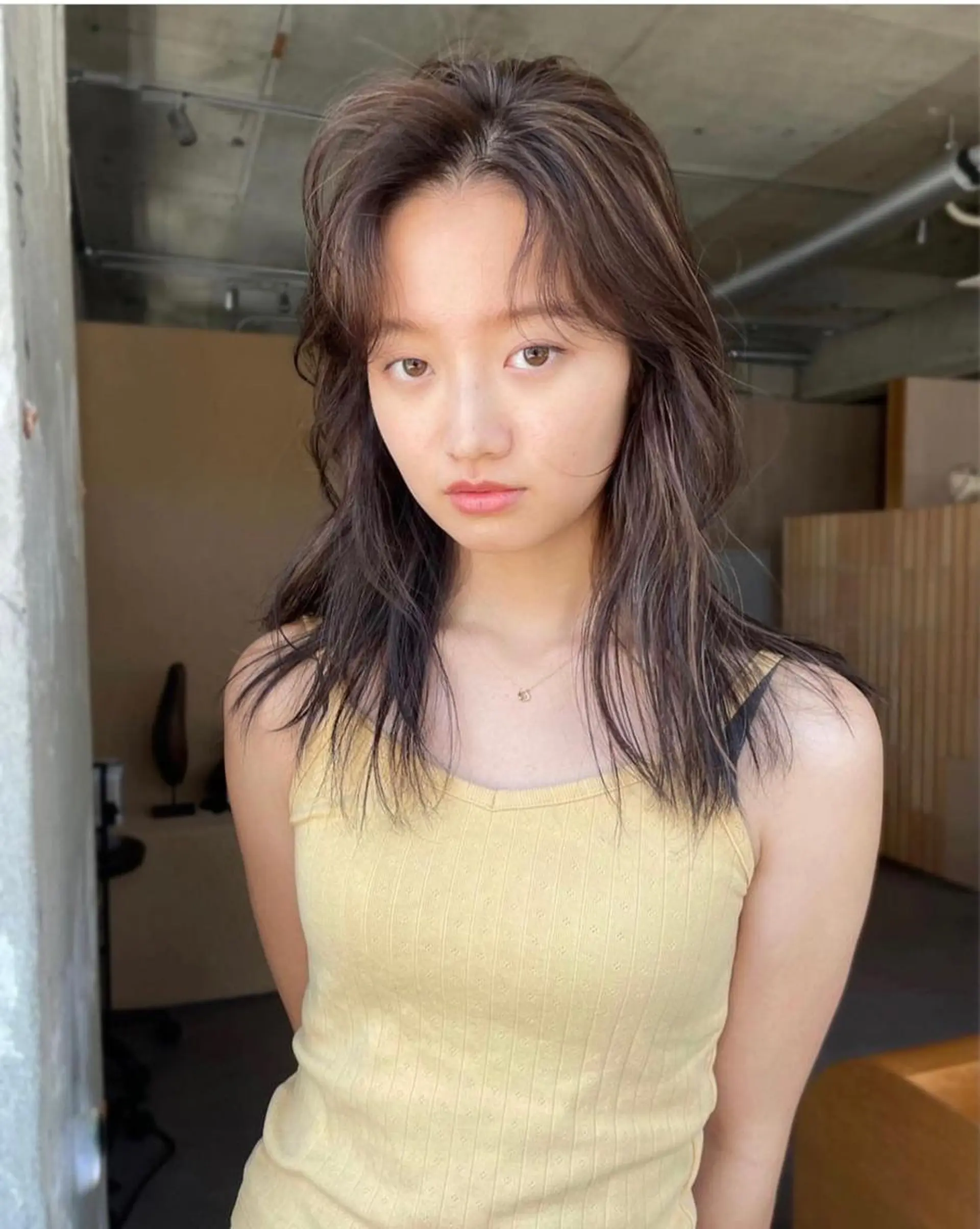 ミディアム カラー ショートボブ ミディアムパーマ アディクシーカラー ベージュカラー 黒髪 ヘアカラー CEINE OURのヘアスタイル