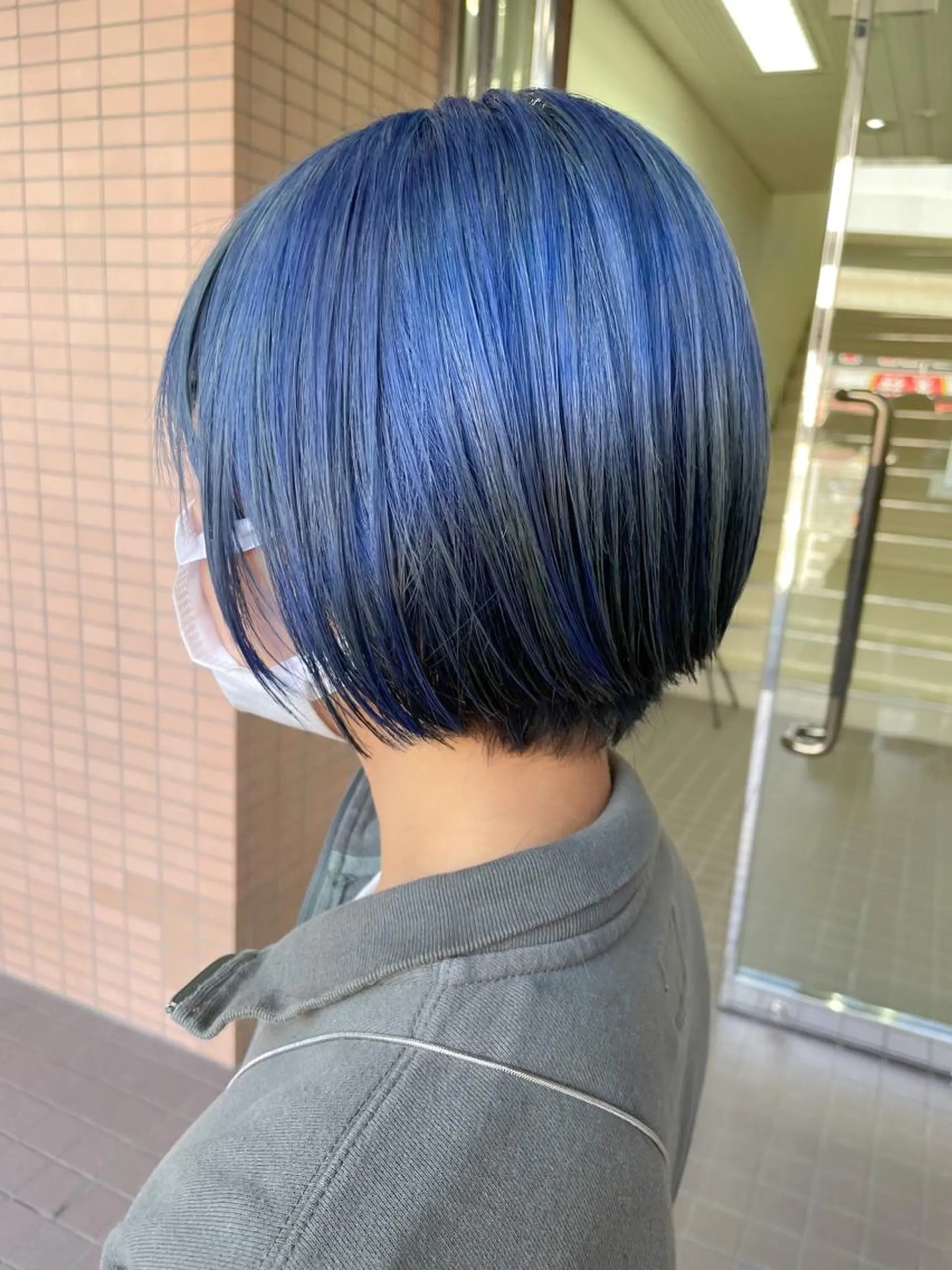 ショート カラー 黒髪 ブルーカラー ブルーブラック 髪質改善/ブリーチ 田代 龍我のヘアスタイル