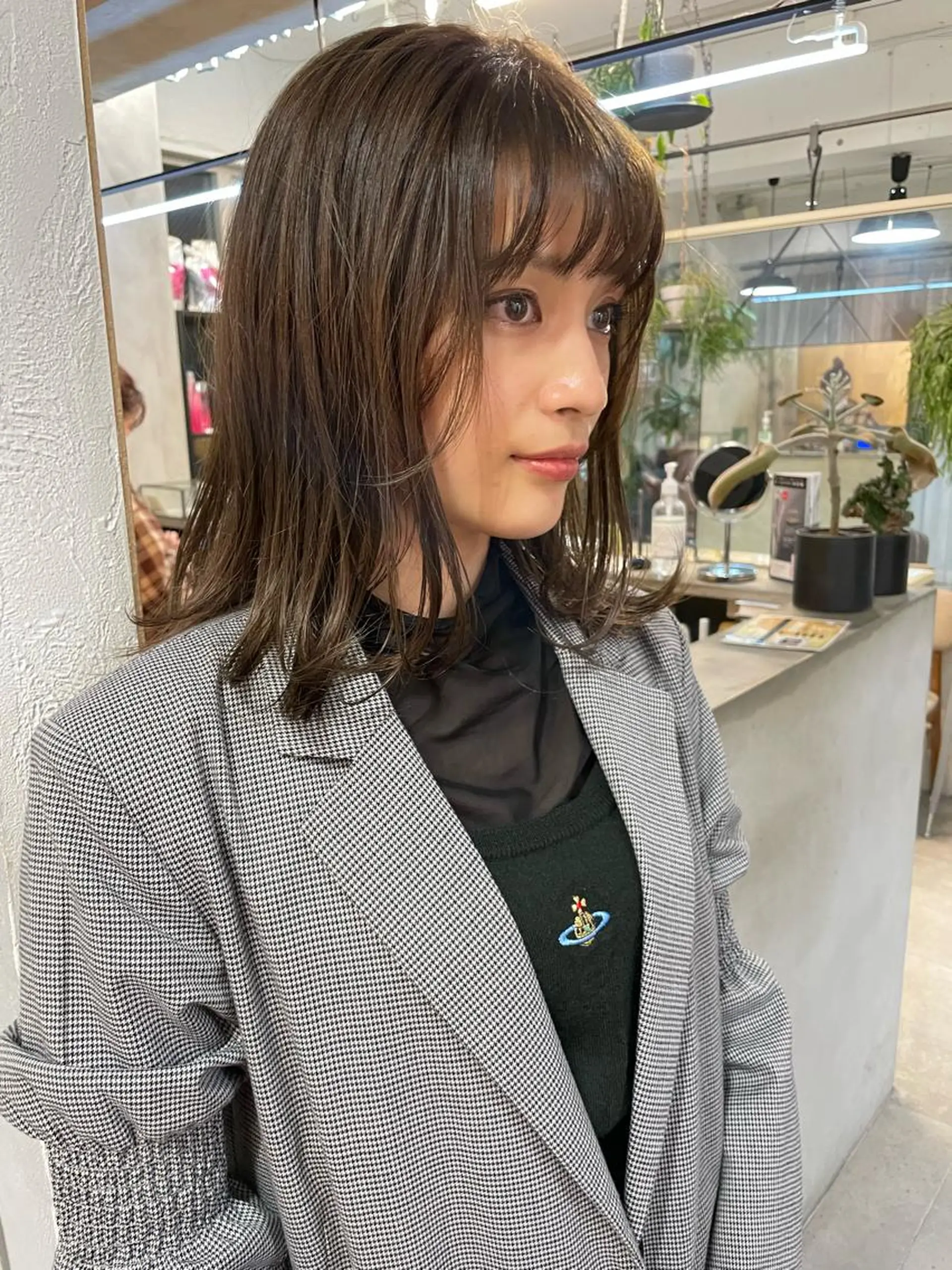 セミロング 小顔レイヤー×コンパ クトボブ/林隆平のヘアスタイル