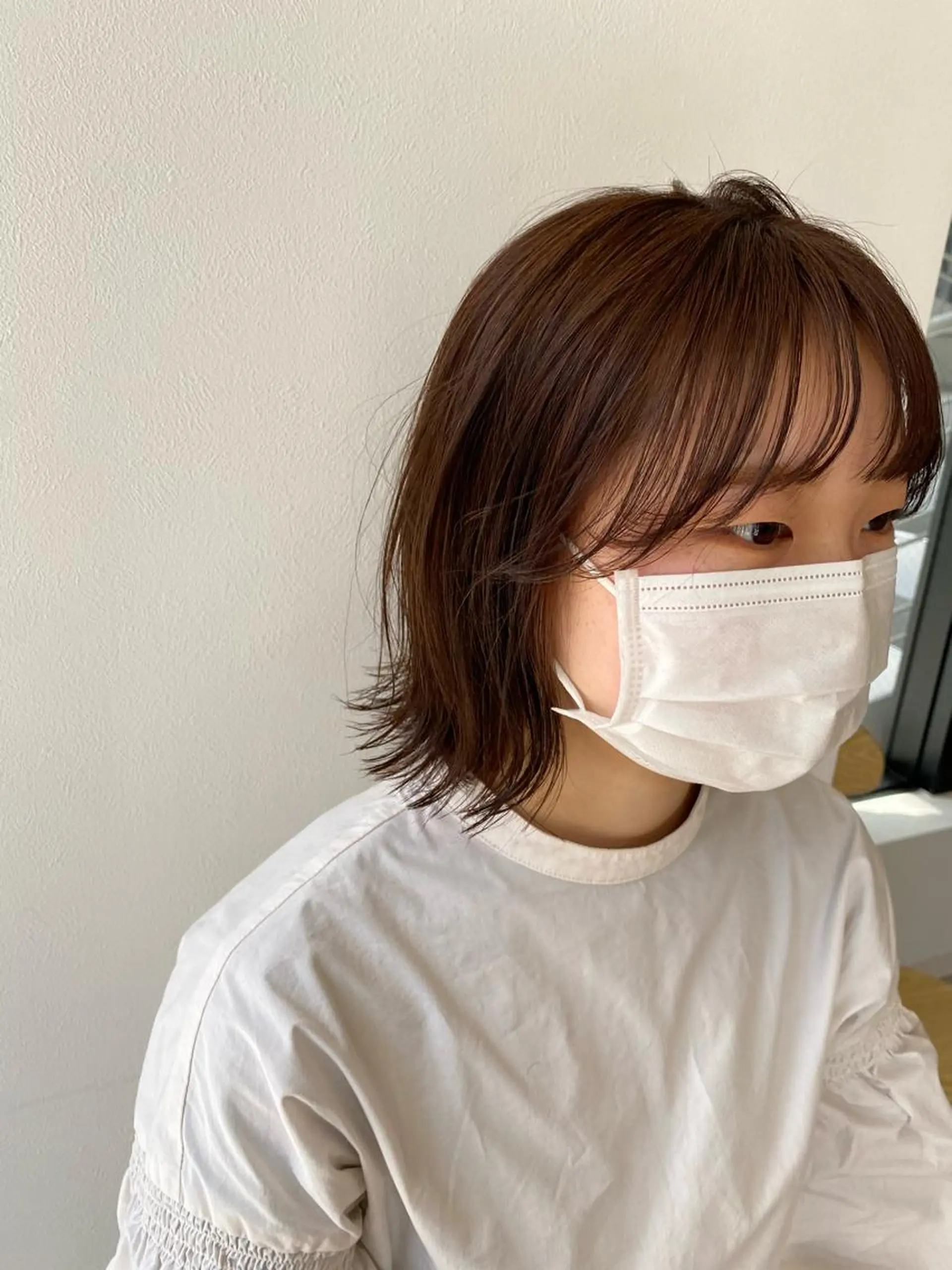 ショート カラー ブラウンカラー モカブラウン ボブ 外ハネヘア オスズ 🎀´-のヘアスタイル