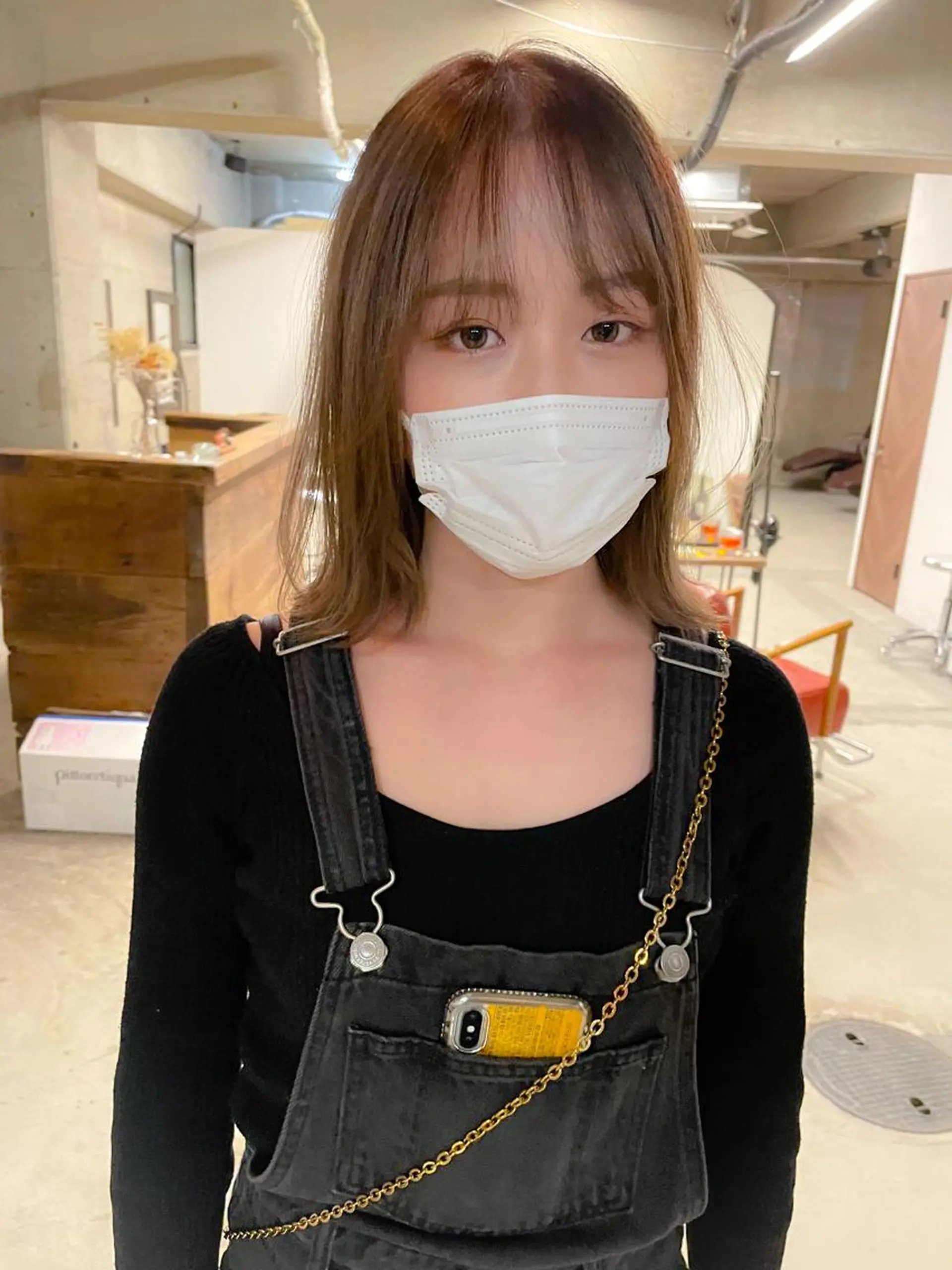 ミディアム カラー パーマ/レイヤー 岩山丈一郎のヘアスタイル