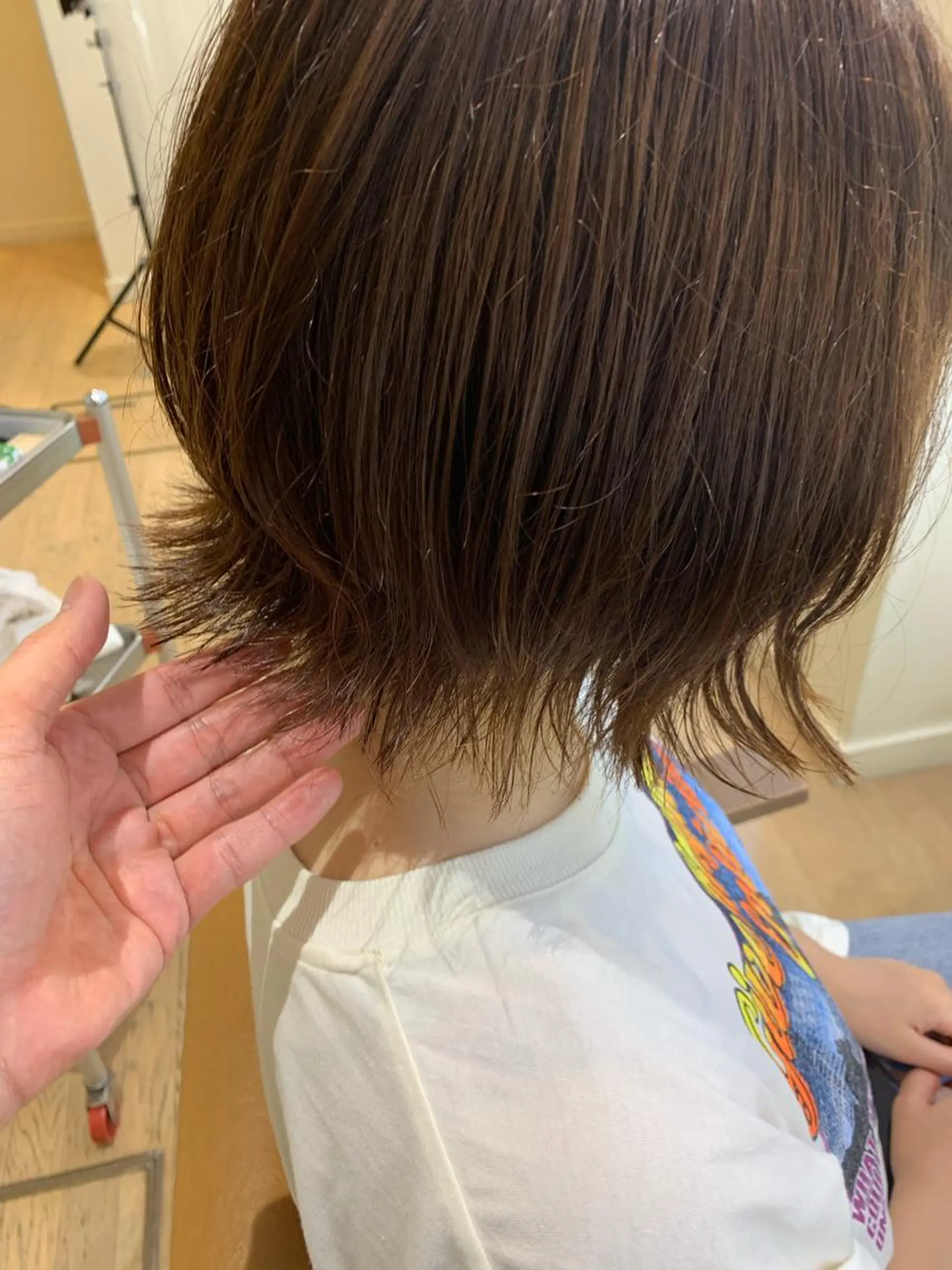 ショート ヘアアレンジ 切りっぱなしボブ ボブ くびれヘア 【メンズモデル募集】 Bassa所沢のヘアスタイル