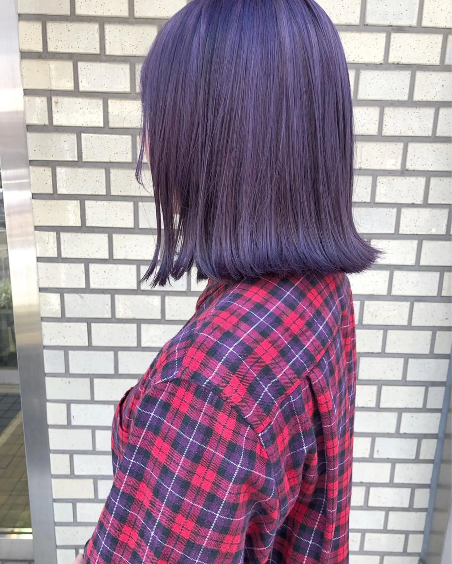 ミディアム カラー パーマ ヘアアレンジ ラベンダーカラー ヘアカラー ハイトーン特化🤍 浦住のヘアスタイル