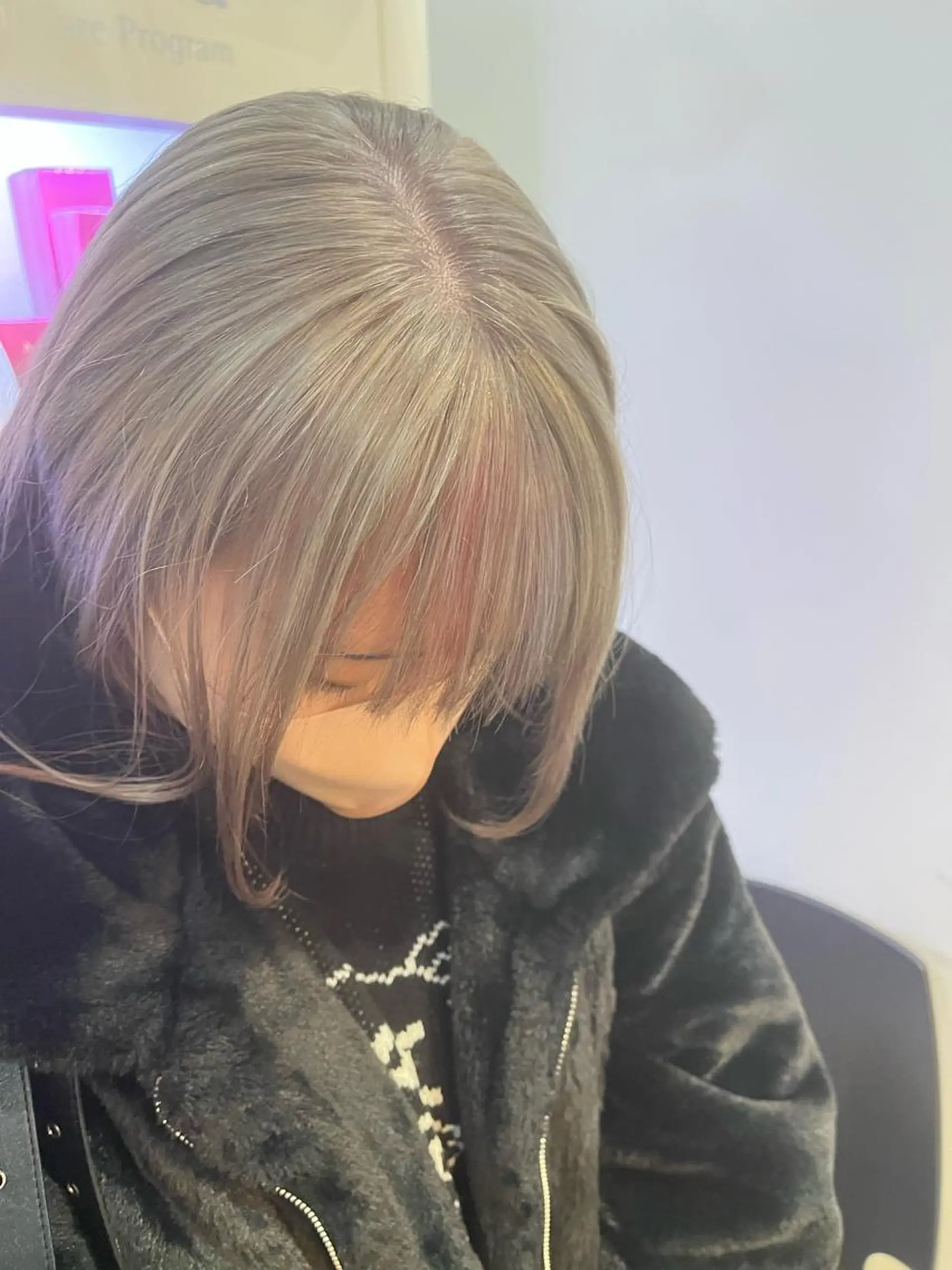 ロング カラー ベージュカラー デザインカラー ピンクカラー 髪質改善 🥇メンズパーマ /縮毛矯正/木村神心のヘアスタイル