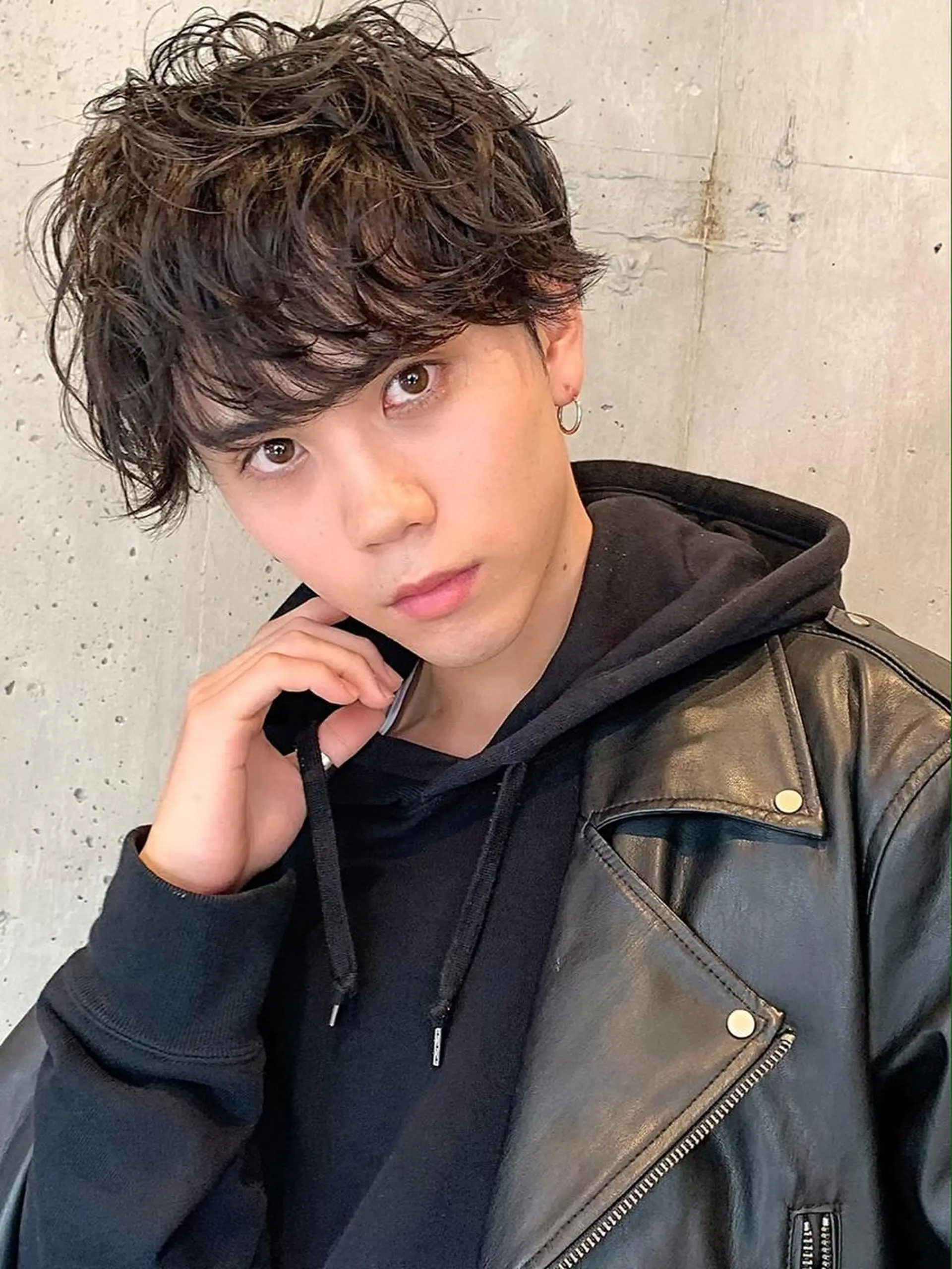 ミディアム パーマ メンズ シールエクステ 🪽CHIAKIのヘアスタイル