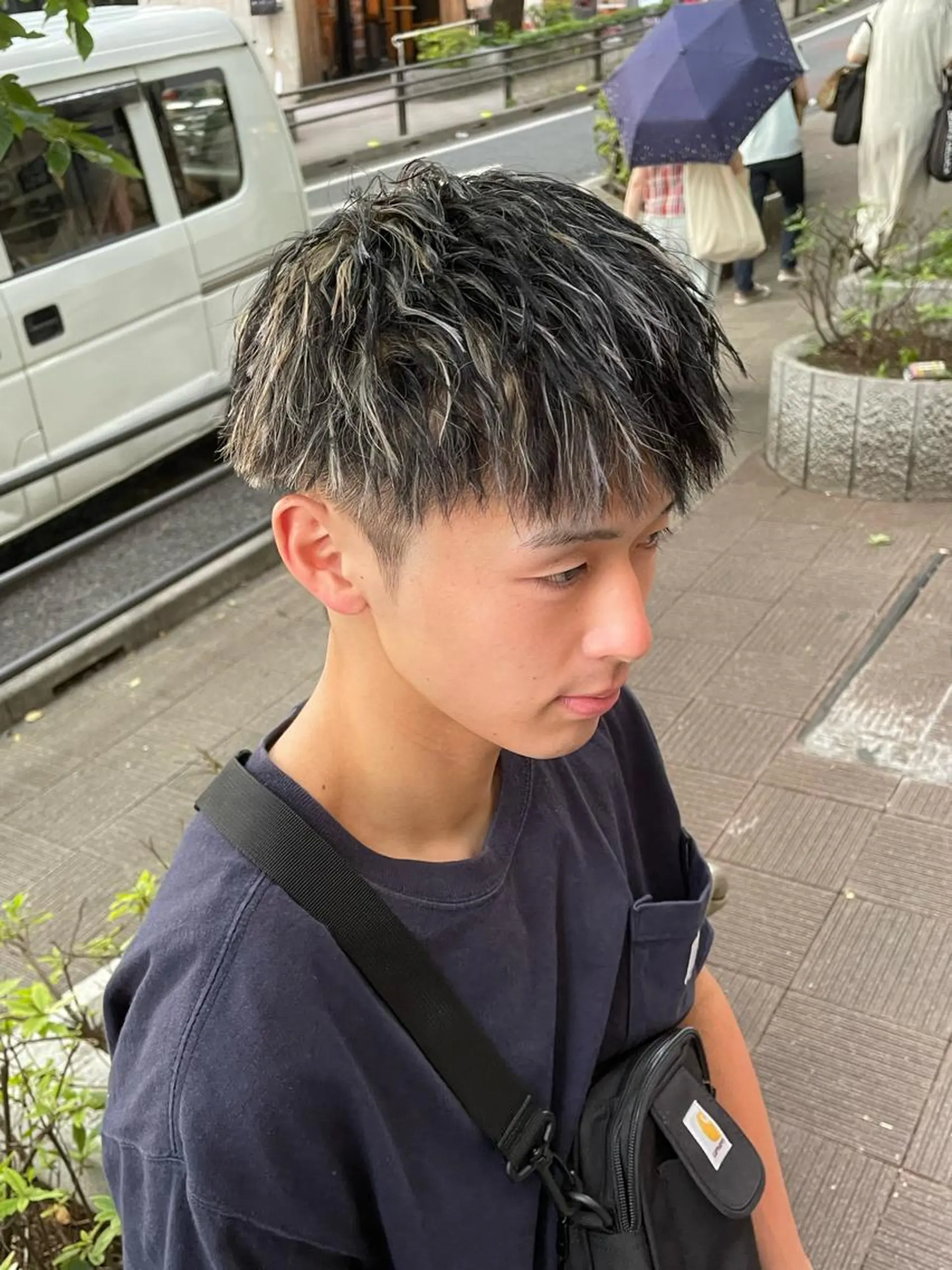 カラー パーマ メンズ メンズメッシュ メッシュ Le'a所属・渋谷/フェード/ 國分 翔のヘアスタイル