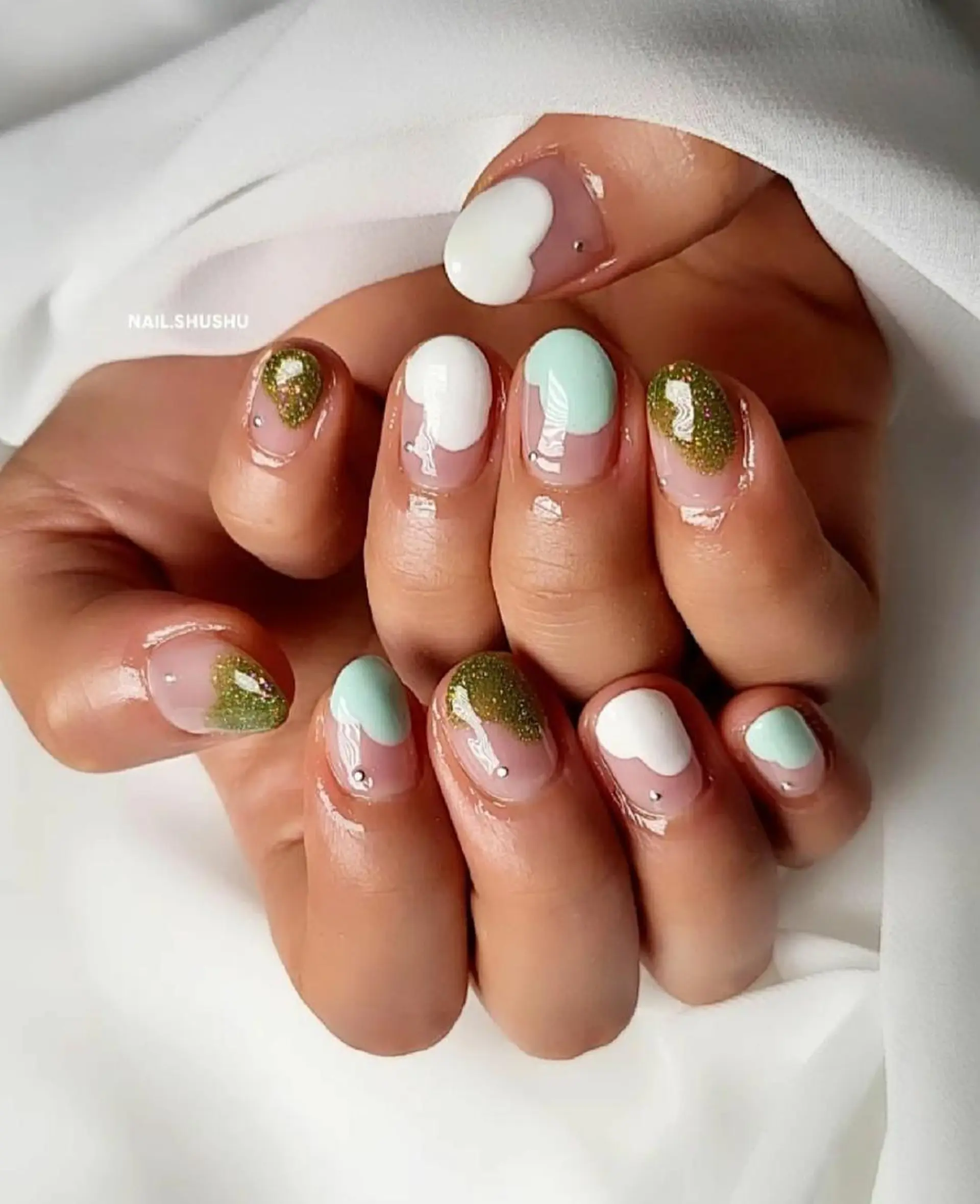 ネイル 持ち込み ニュアンスネイル ワンカラーネイル シンプルネイル 春ネイル 3dパーツ/流行り 👧shushu❤️のネイルデザイン